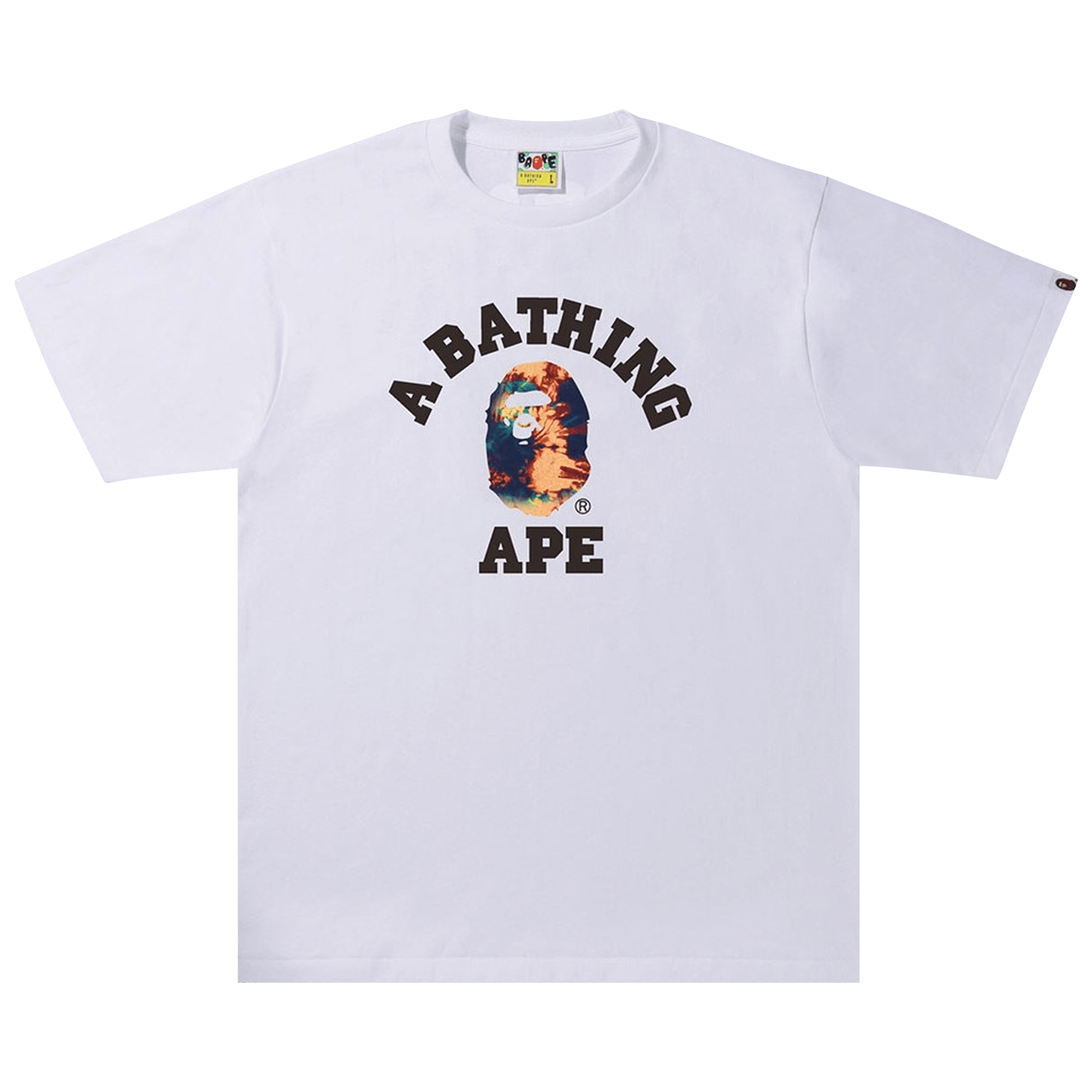BAPE Tie Dye College Tee 'White/Multicolor'