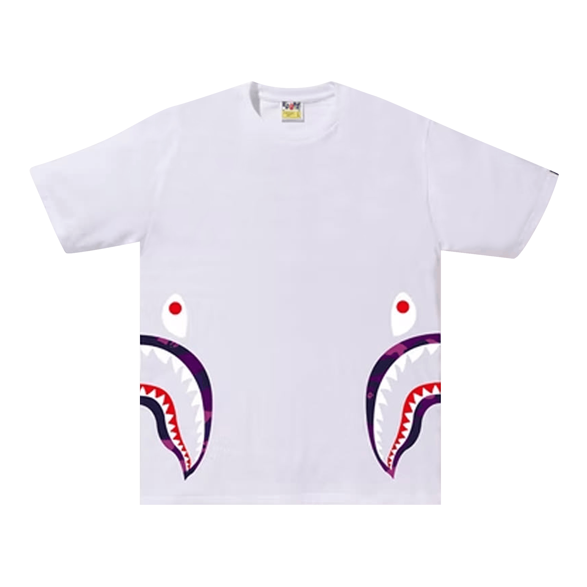 BAPE Color Camo Side Shark Tee 'White/Purple'