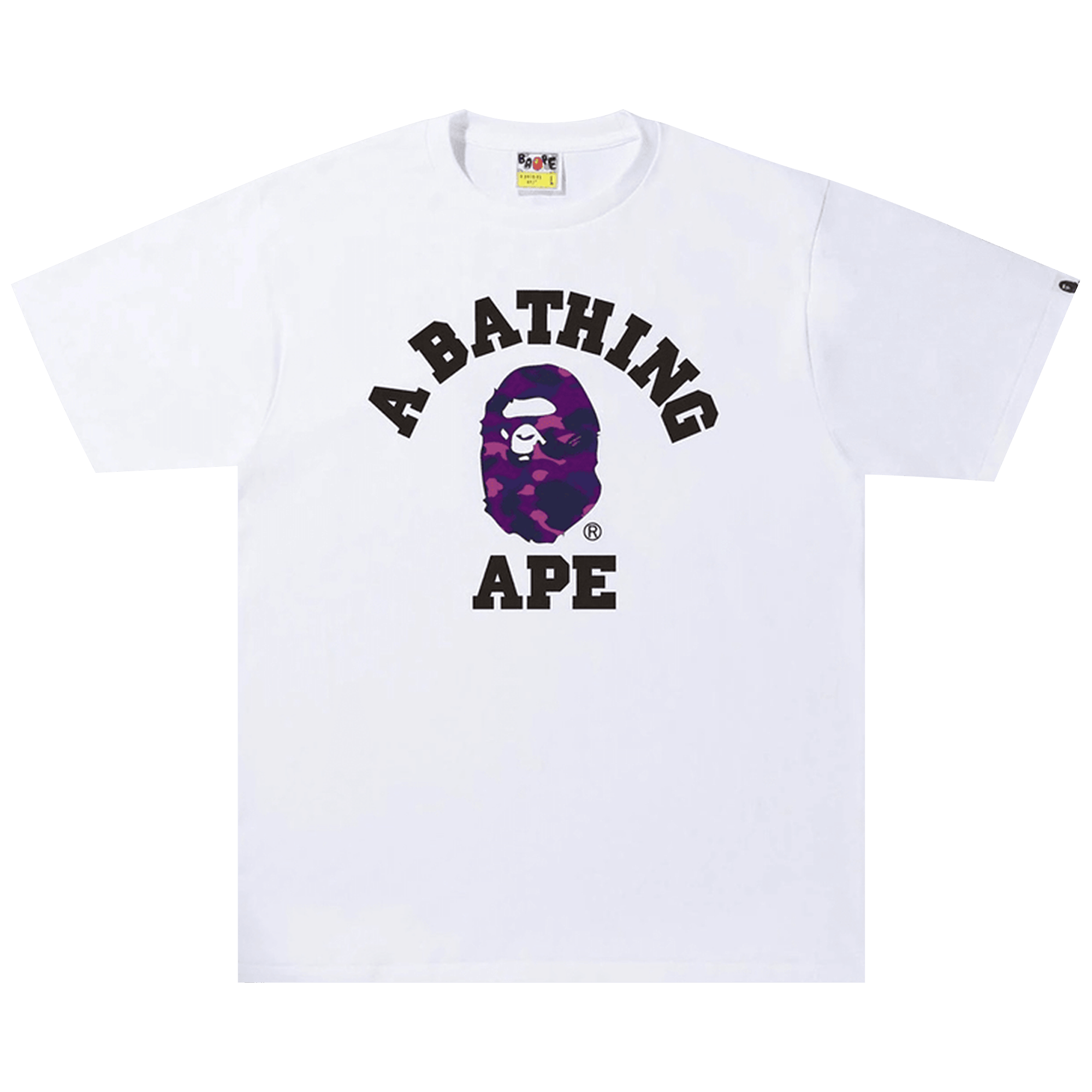 BAPE Color Camo College Tee 'White/Purple'