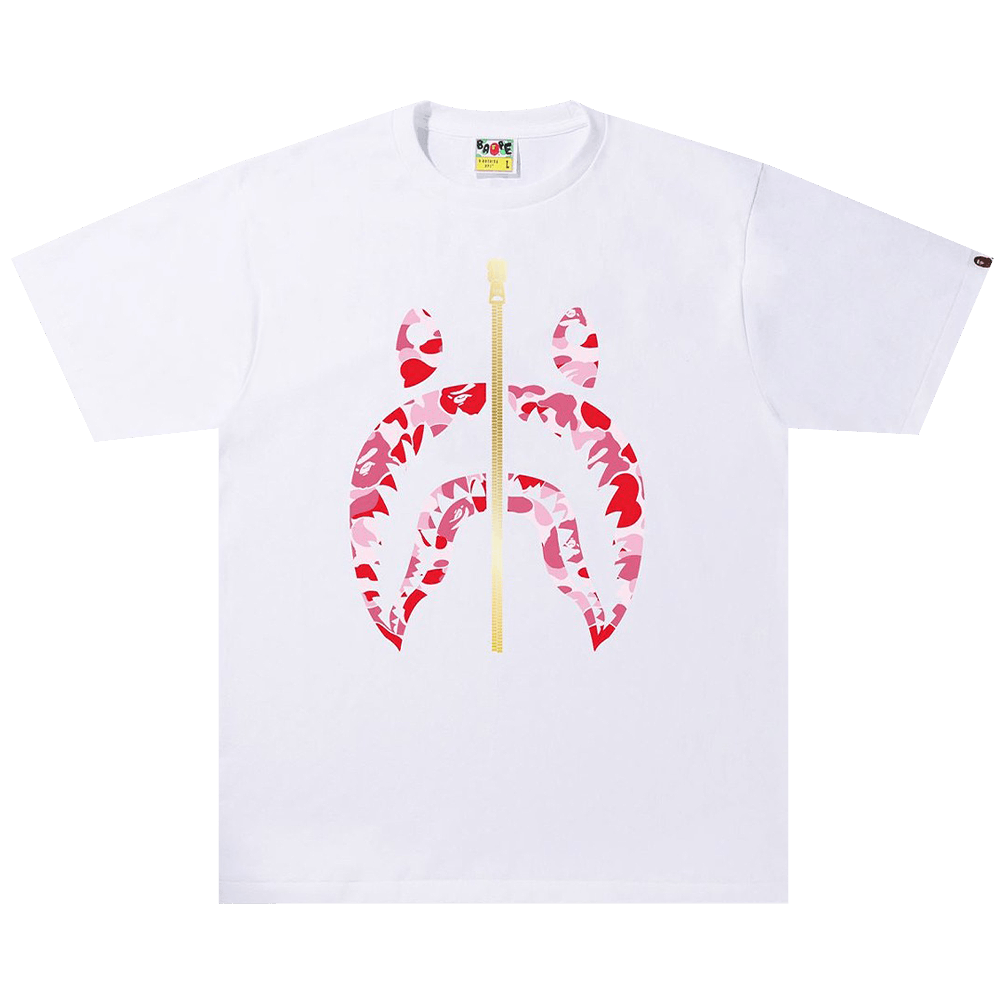 BAPE ABC Camo Shark Tee 'White/Pink'