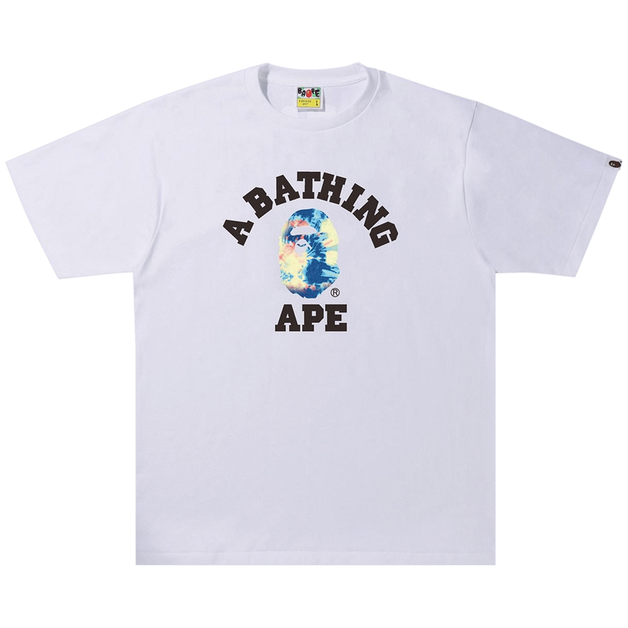 BAPE Tie Dye College Tee 'White/Navy'