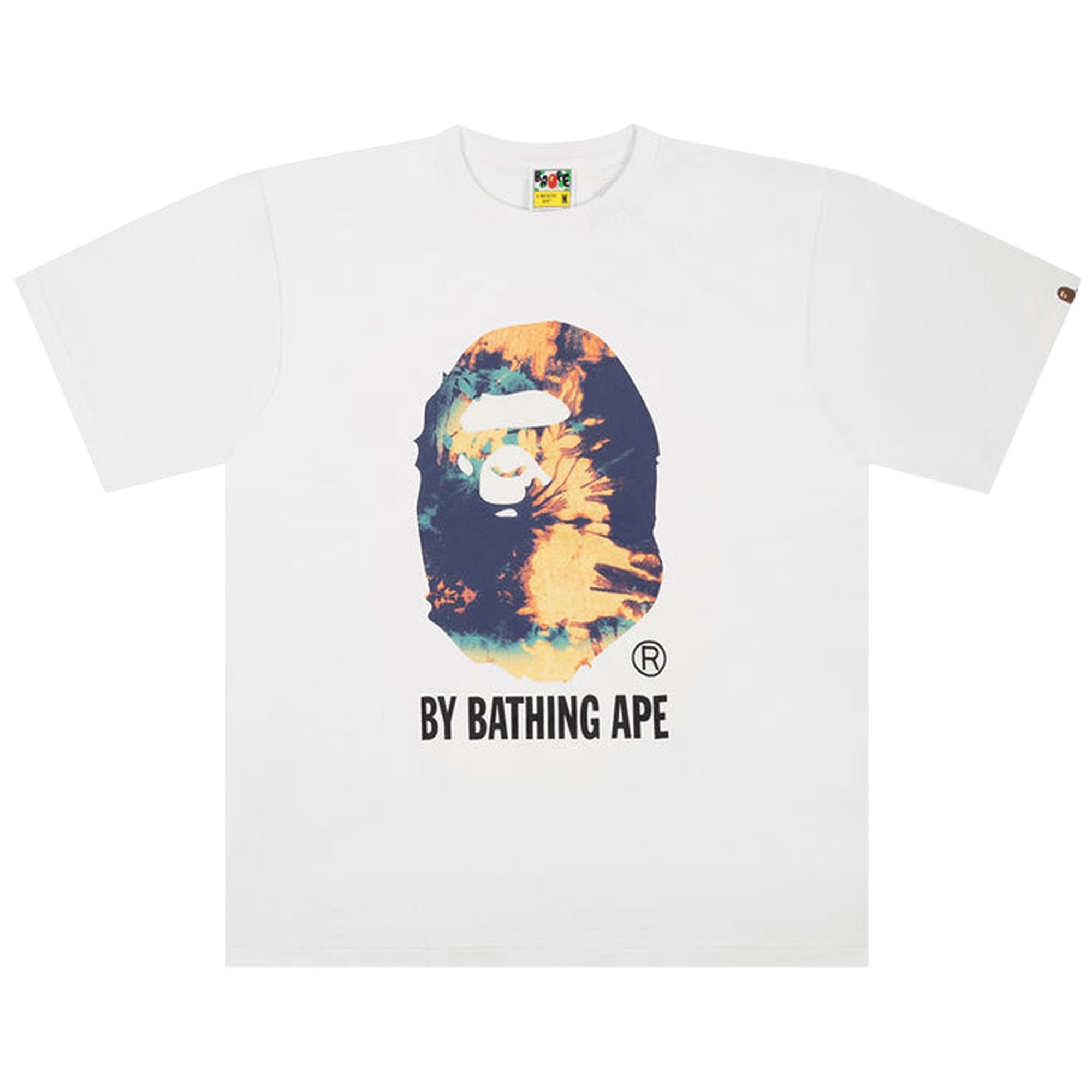 BAPE Tie Dye Big Ape Head Tee 'White/Navy'