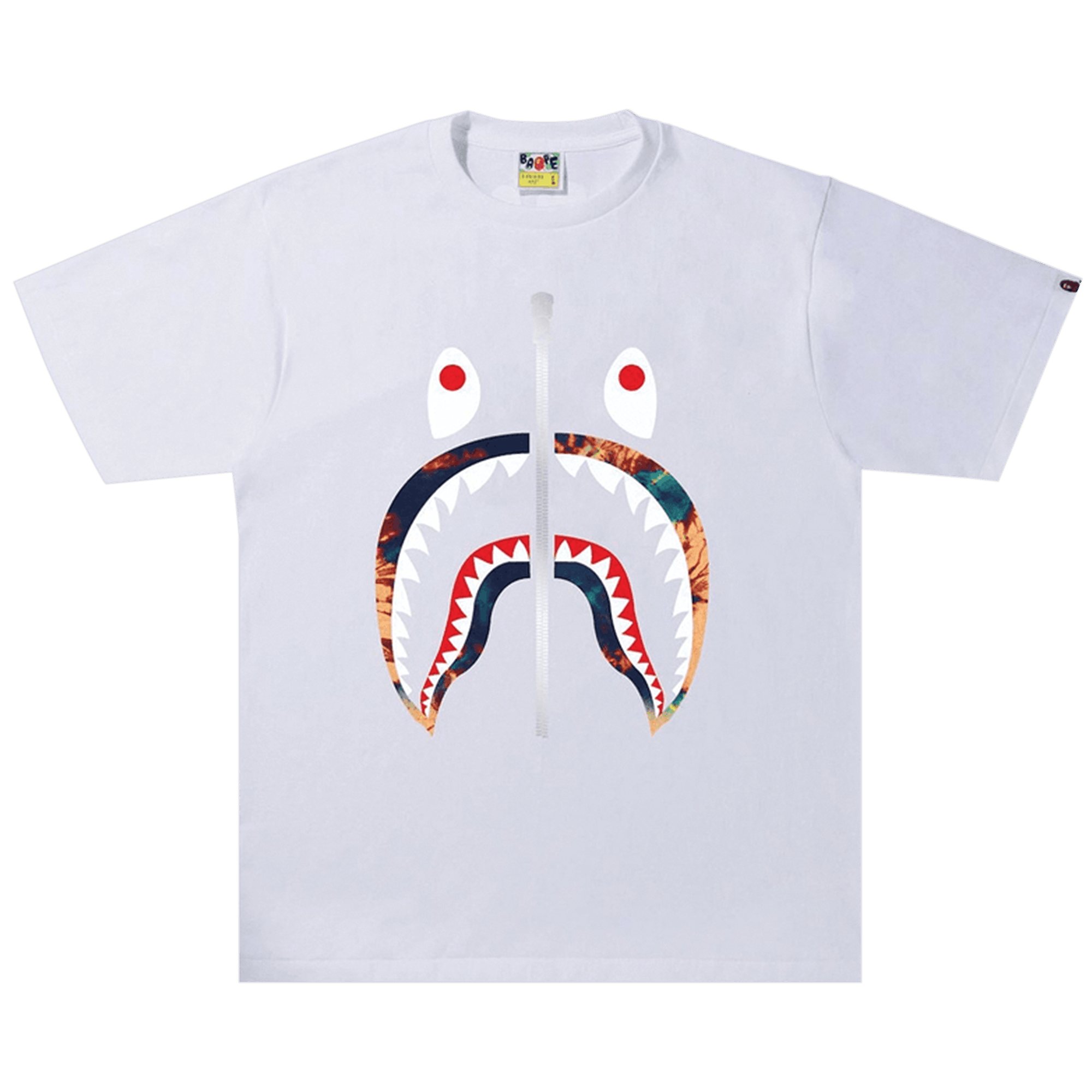 BAPE Tie Dye Shark Tee 'White/Navy'
