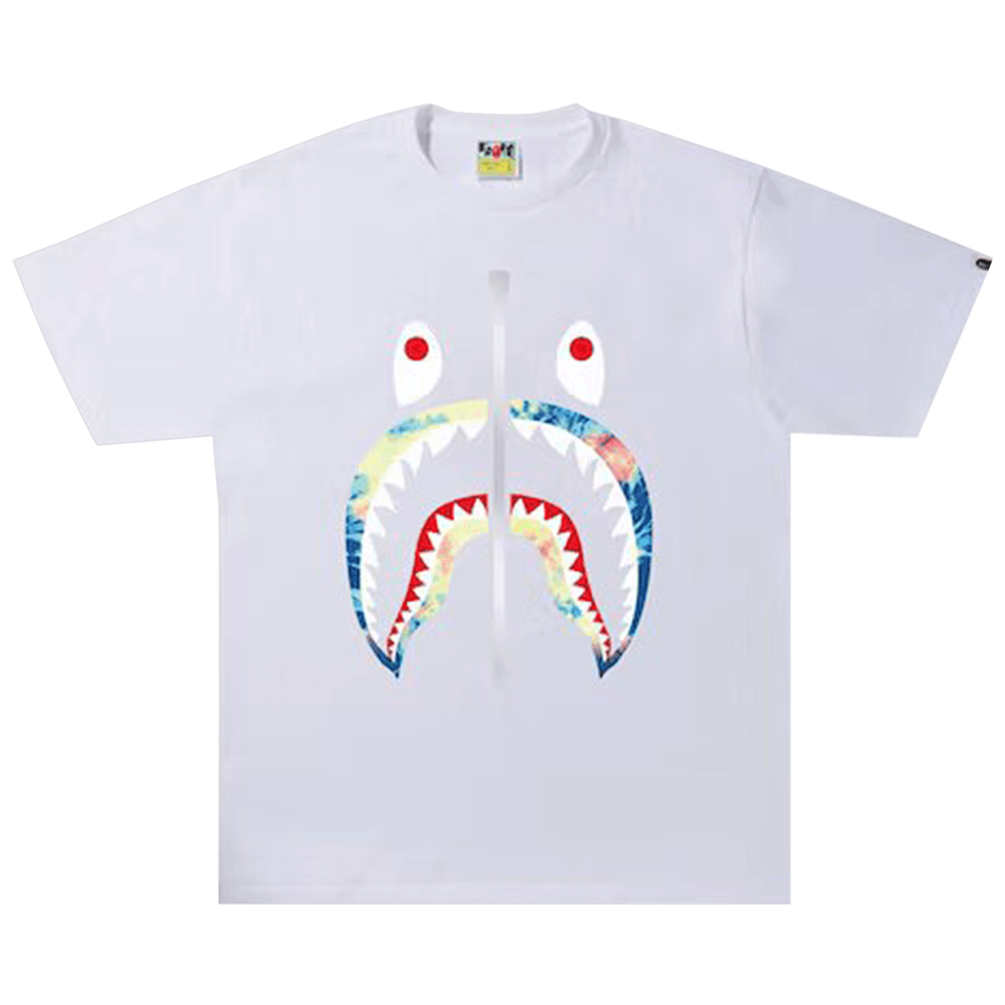 BAPE Tie Dye Shark Tee 'White/Multicolor'