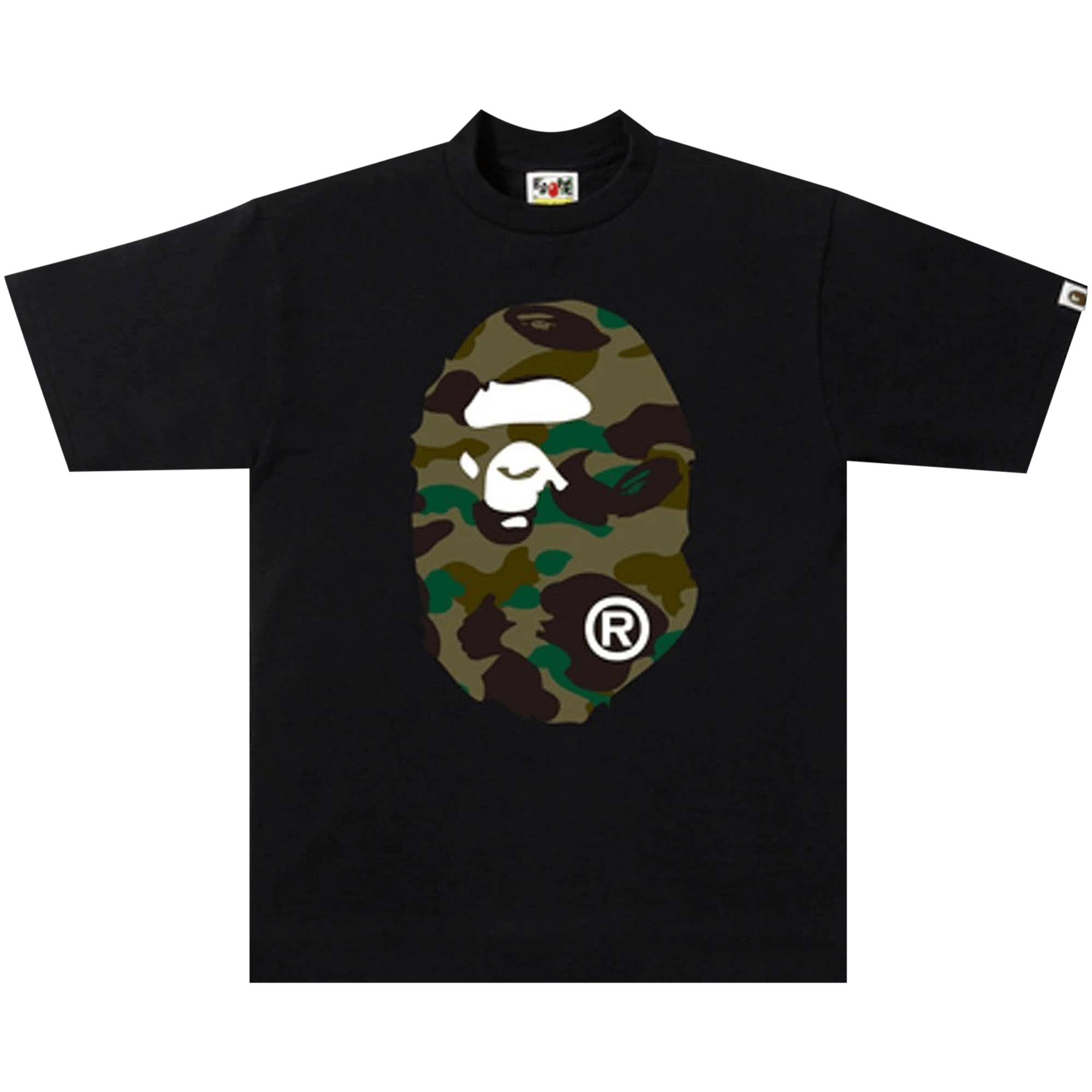 BAPE 1st Camo Big Ape Head Tee 'Black/Green'