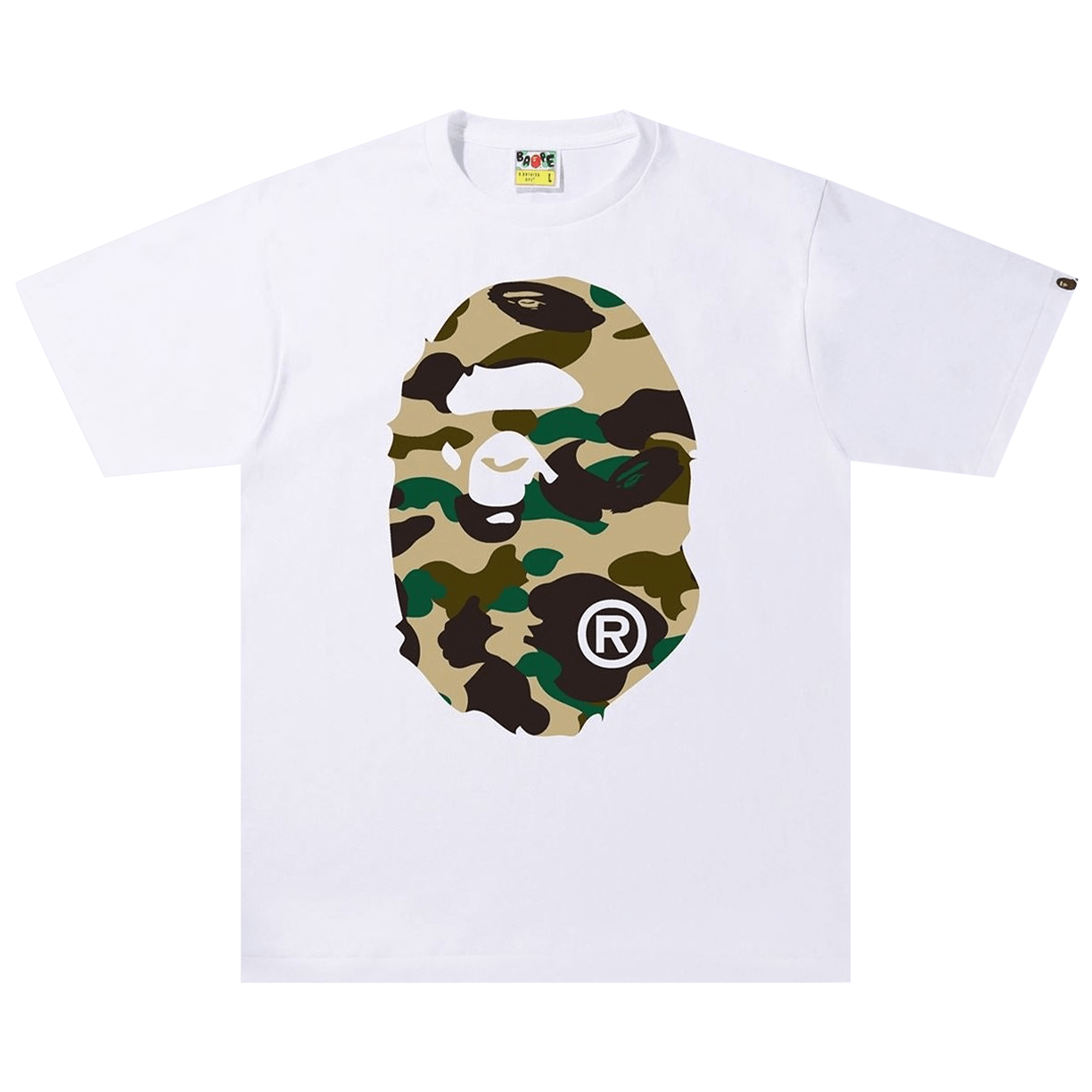 BAPE 1st Camo Big Ape Head Tee 'White/Yellow'