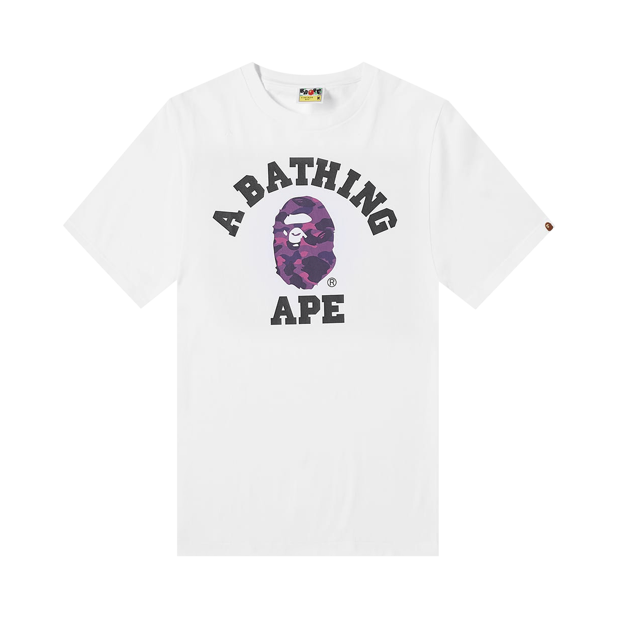 BAPE Color Camo A College Tee 'White/Purple'