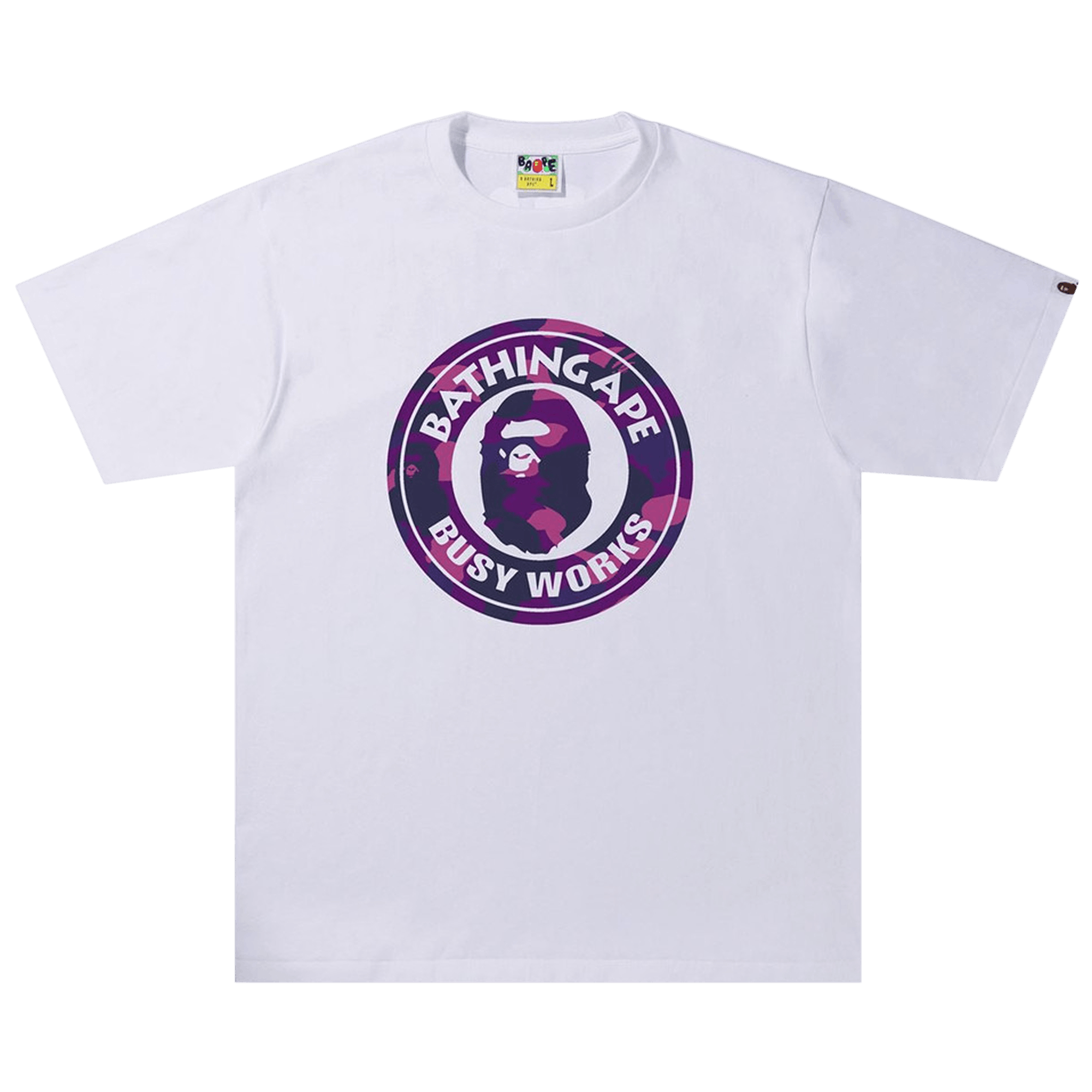BAPE Color Camo A Busy Works Tee 'White/Purple'