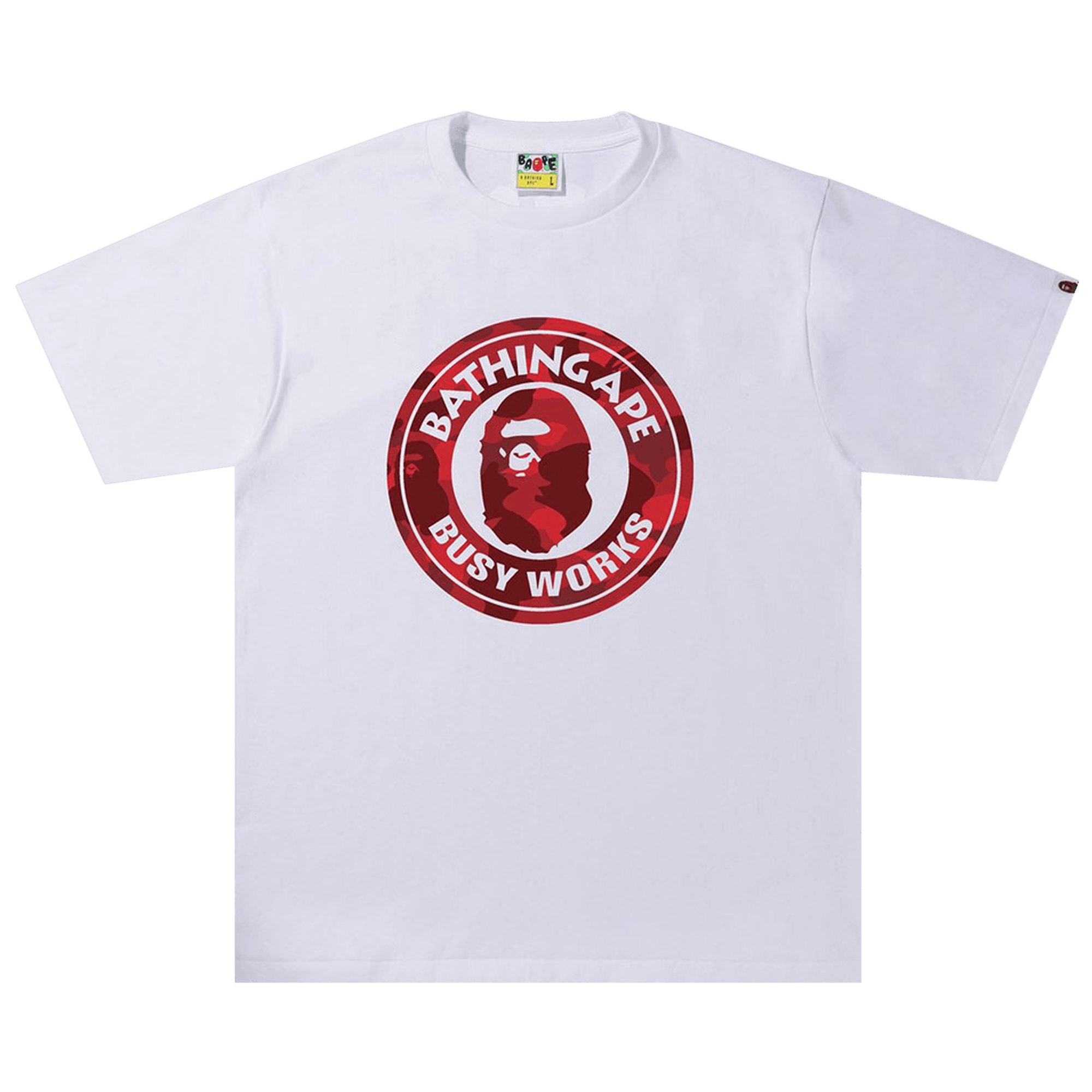 BAPE Color Camo A Busy Works Tee 'White/Red'