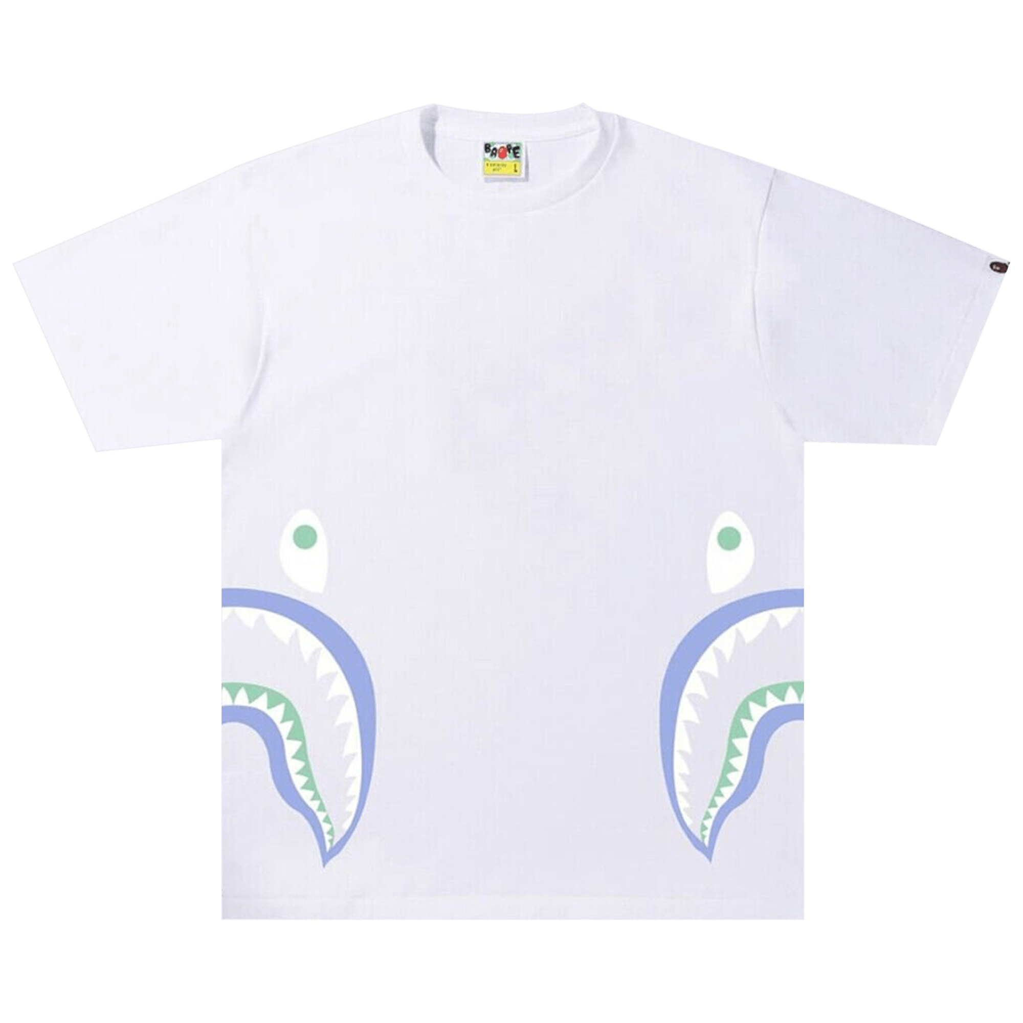 BAPE Glow In The Dark Side Shark Tee 'White'