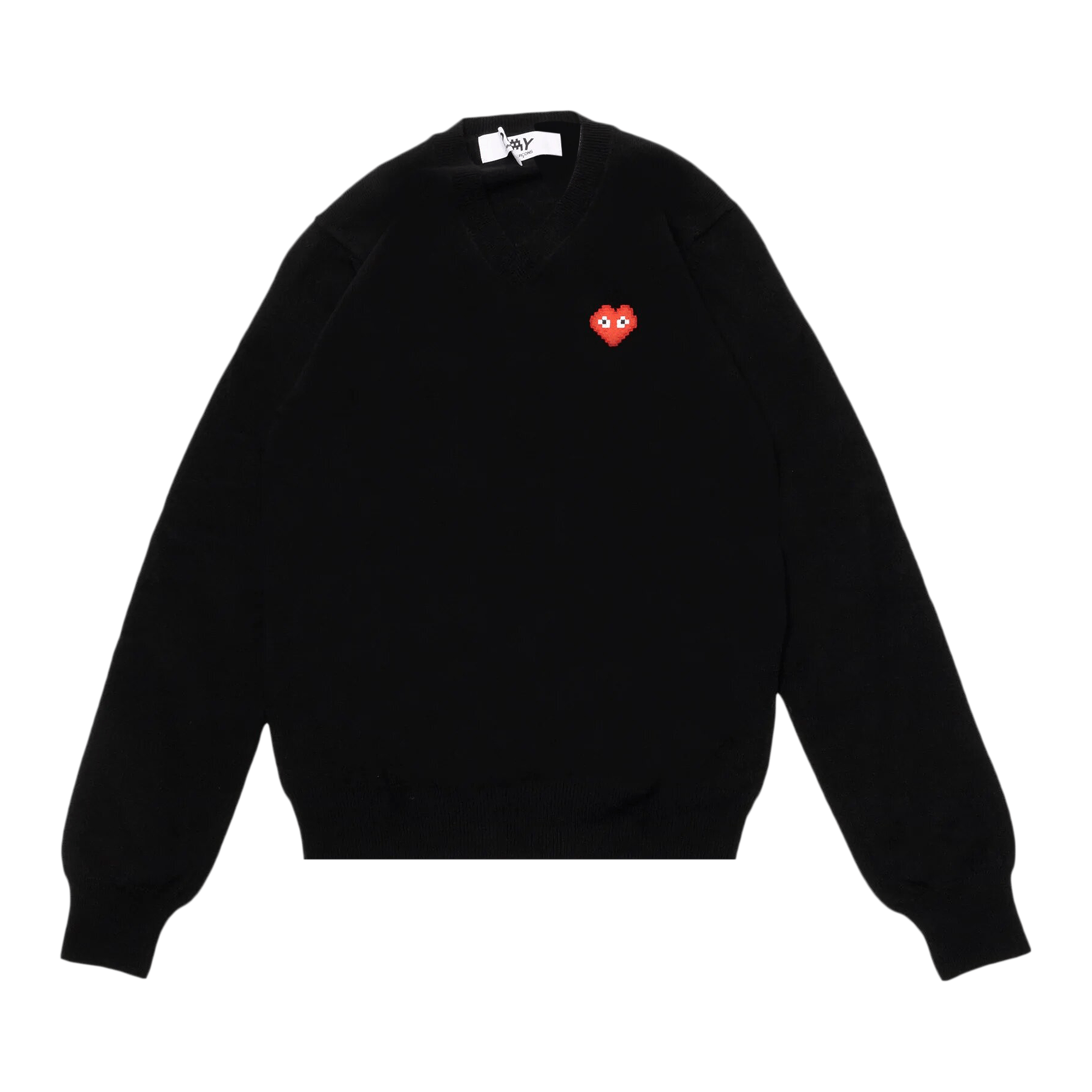 Comme des Garçons PLAY Heart V Neck Pullover 'Black'
