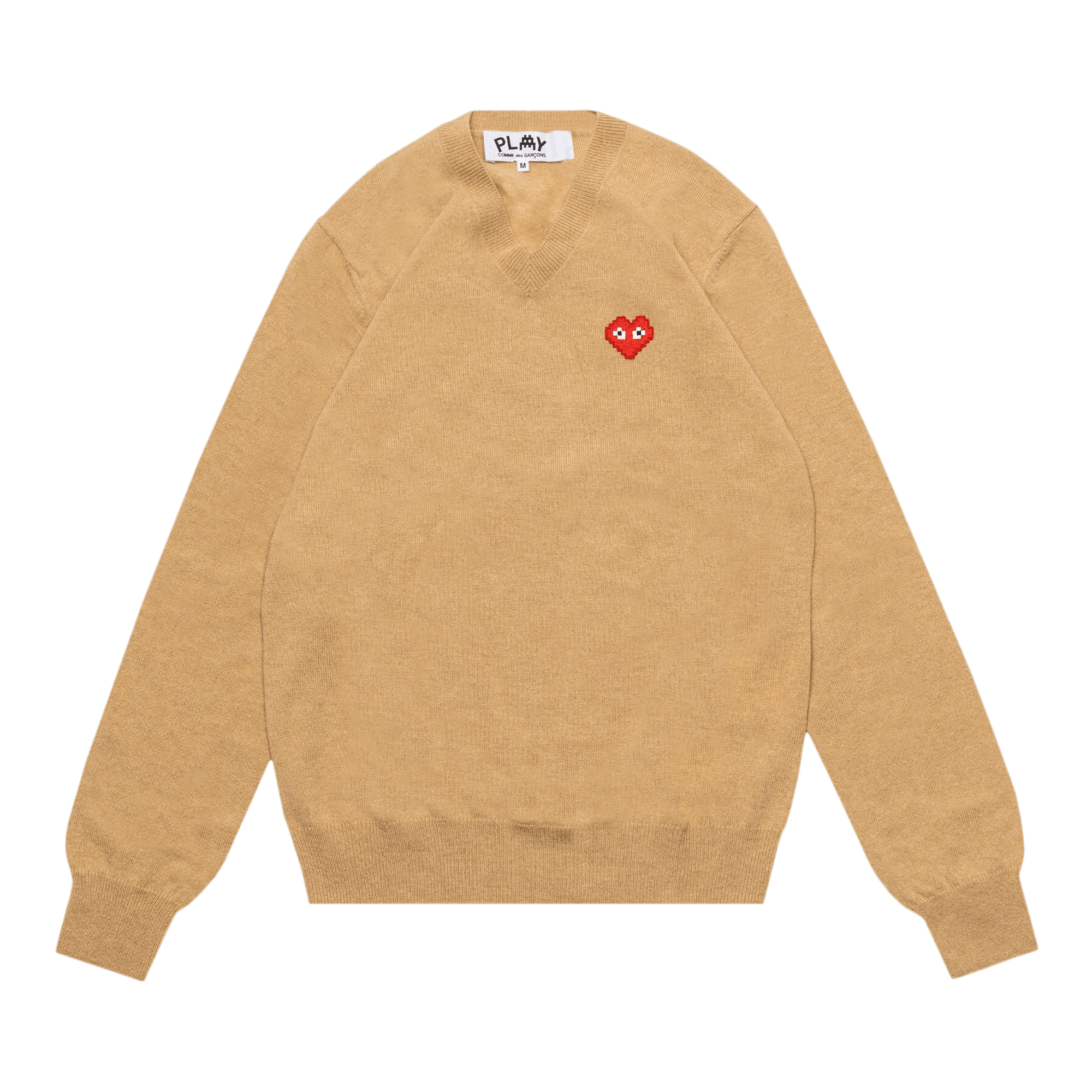 Comme des Garçons PLAY Heart V Neck Pullover 'Camel'