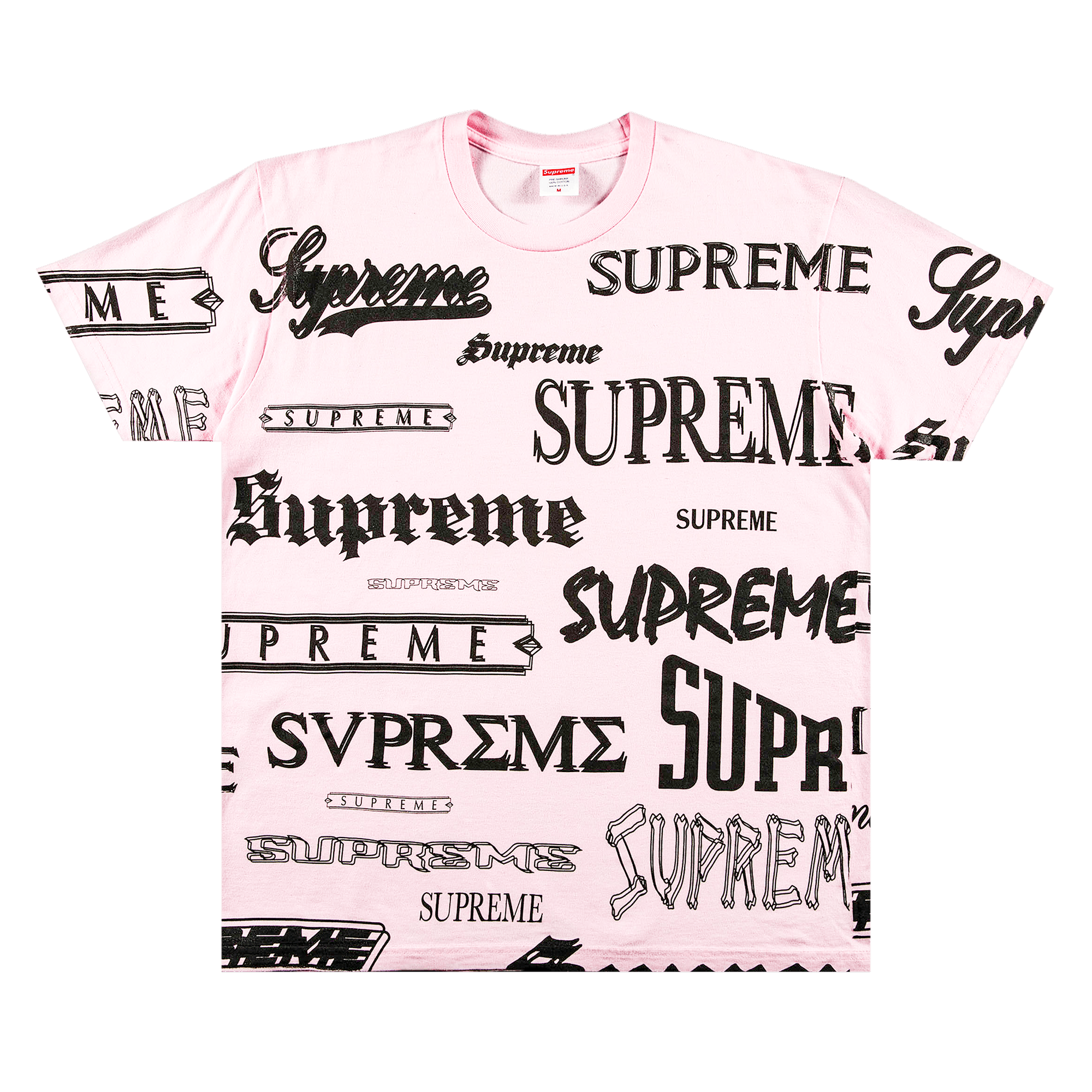 Supreme Multi Logo Tee 'Light Pink'