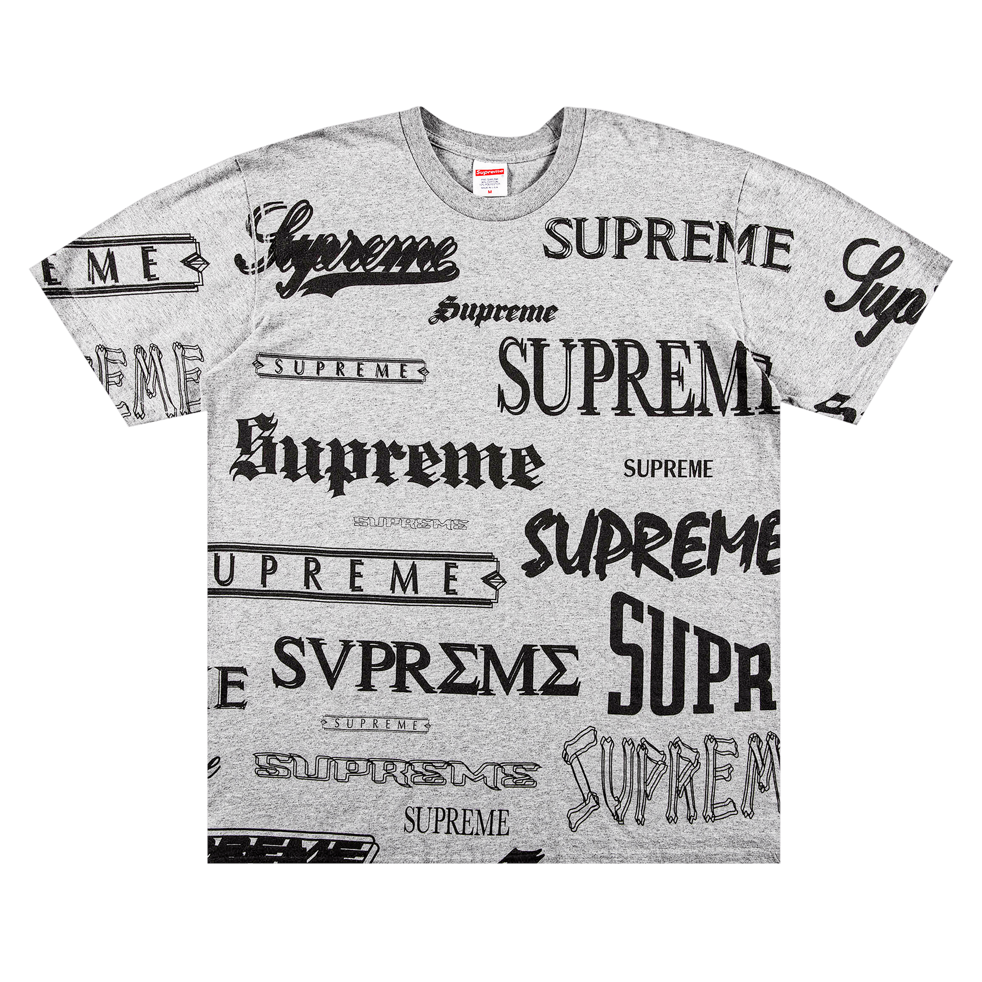 Supreme Multi Logo Tee 'Heather Grey'