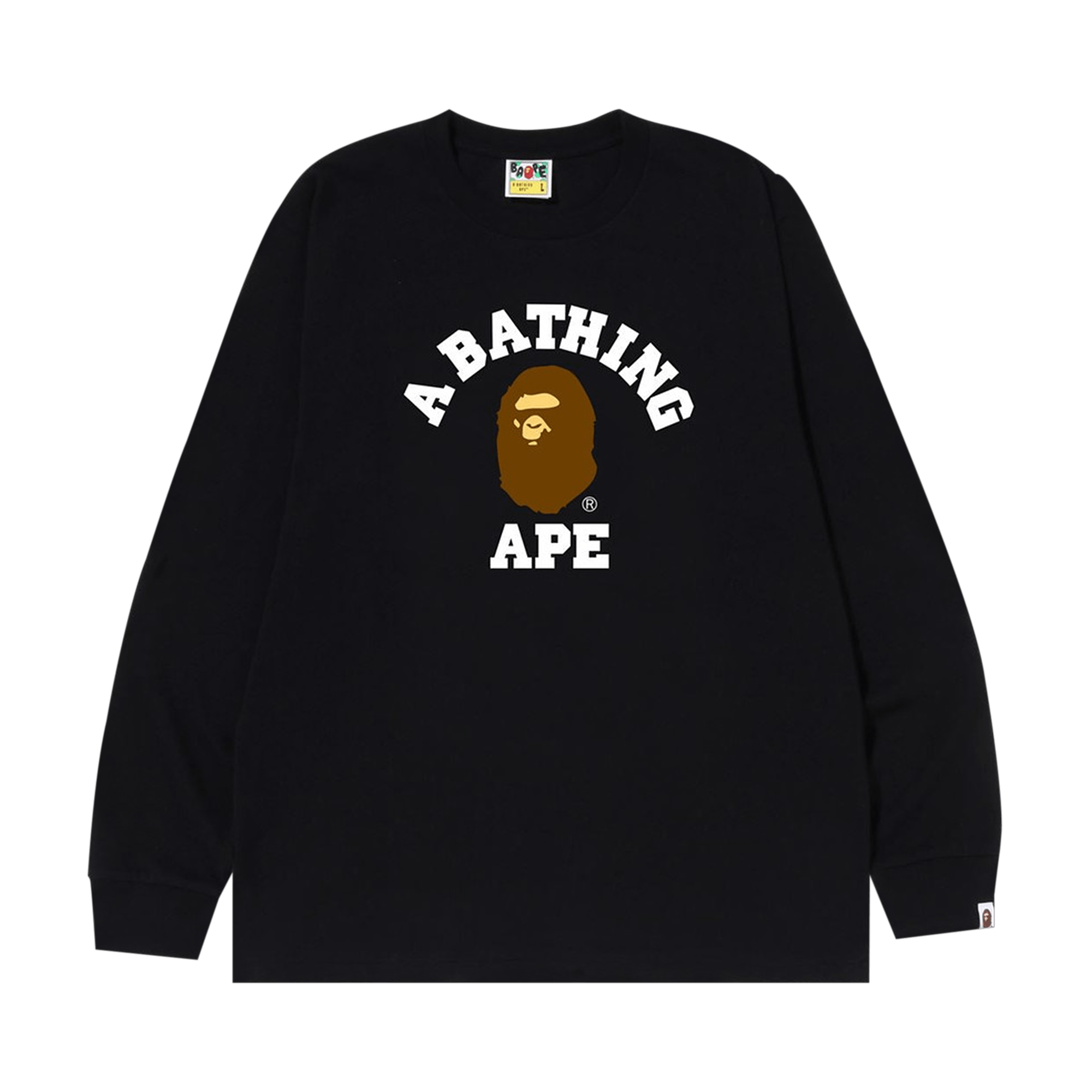 BAPE College Long-Sleeve Tee 'Black'