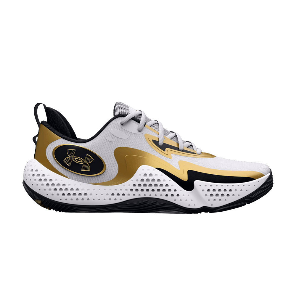 Pre-owned Under Armour Spawn 5 'white Black Gold'