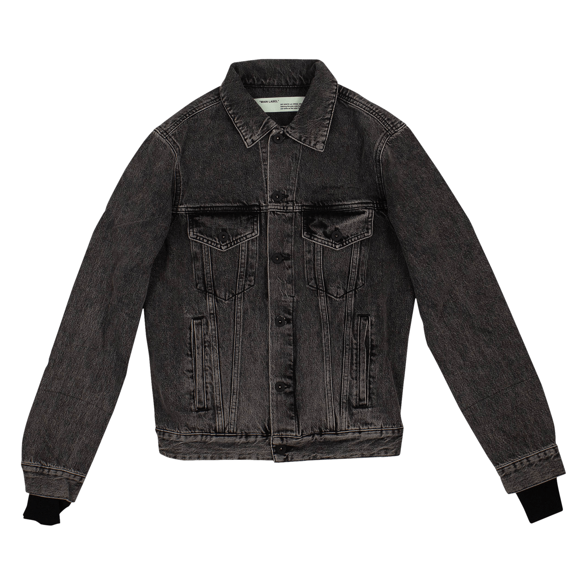 Off-White Denim Distressed Jacket 'Black'