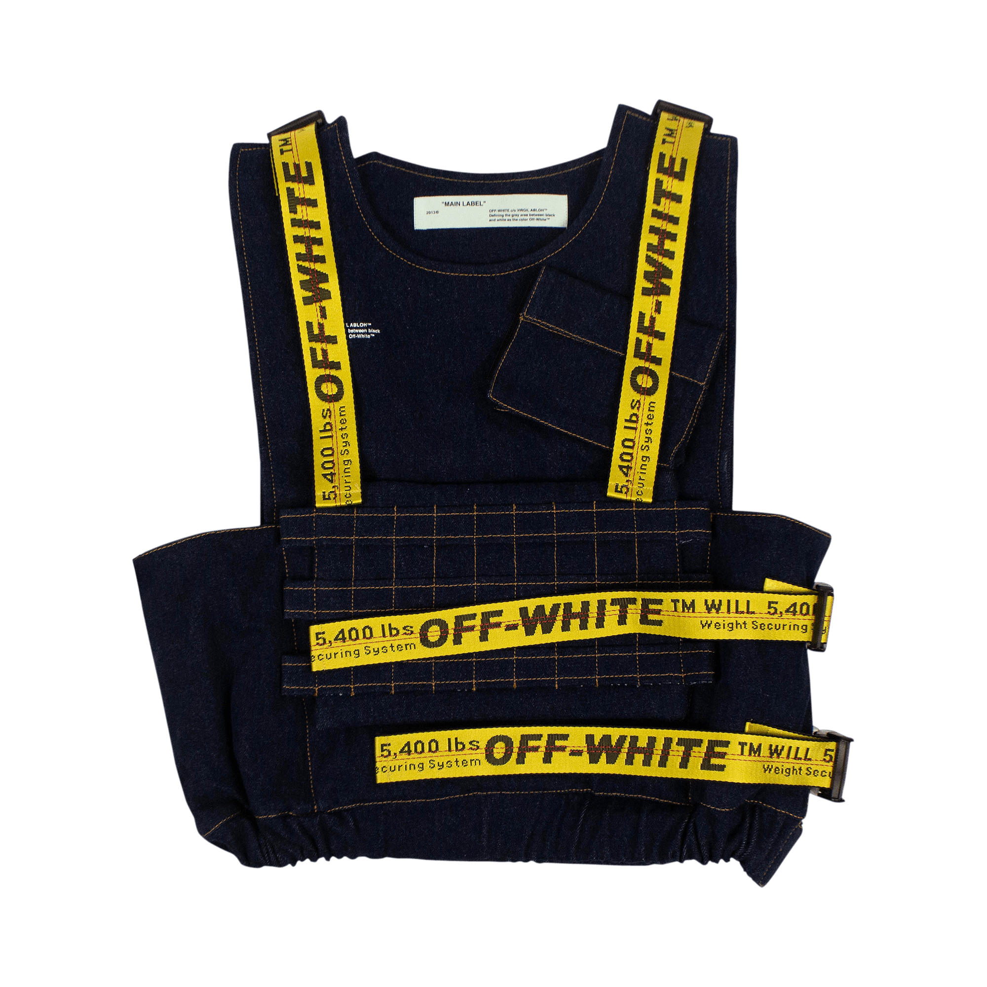 Off-White Denim Technical Strap Vest Jacket 'Blue'