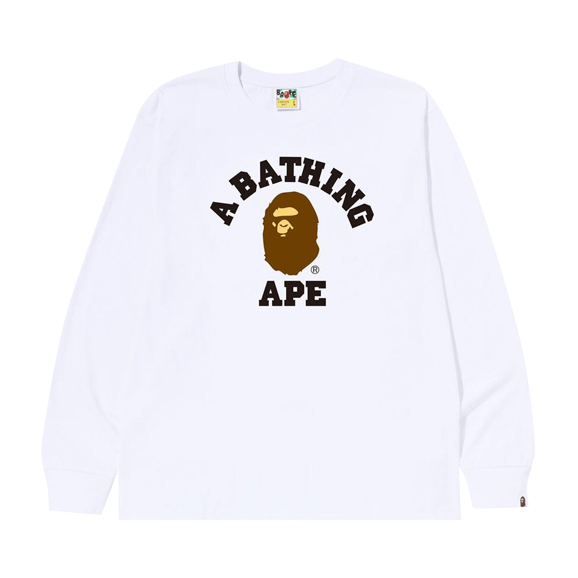 BAPE College Long-Sleeve Tee 'White'