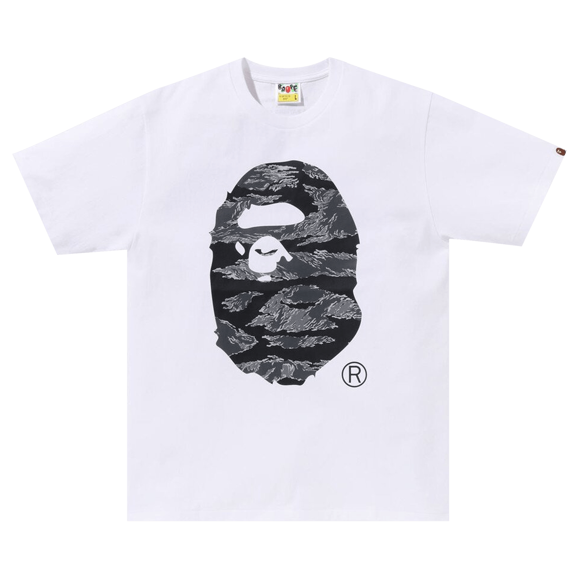 BAPE Tiger Camo Ape Head Tee 'White'