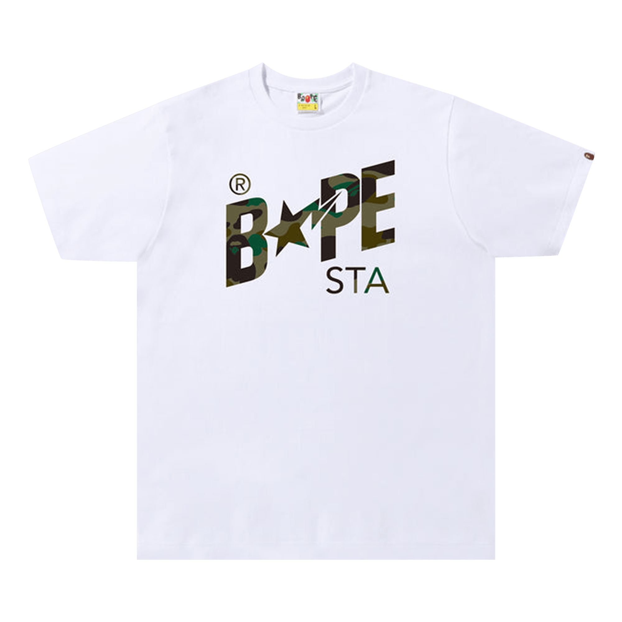 BAPE Sta 1st Camo Logo Tee 'White/Green'