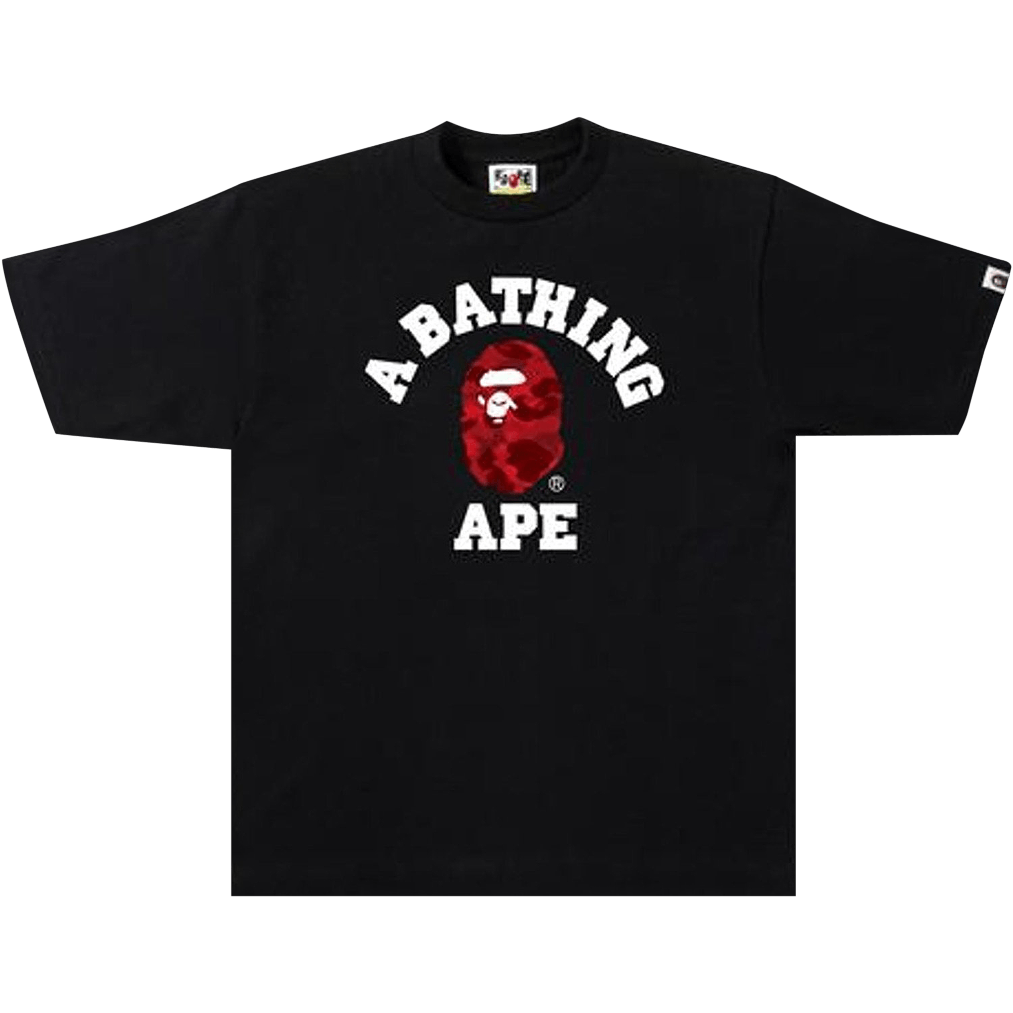 BAPE Color Camo College Tee 'Black/Red'
