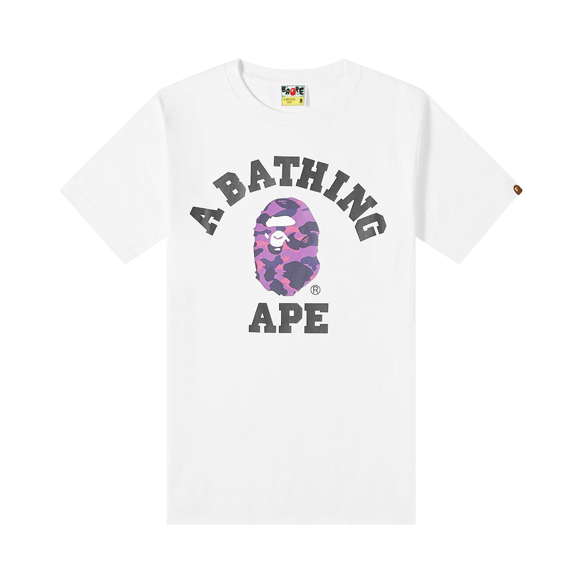 BAPE Color Camo College Tee 'White/Purple'