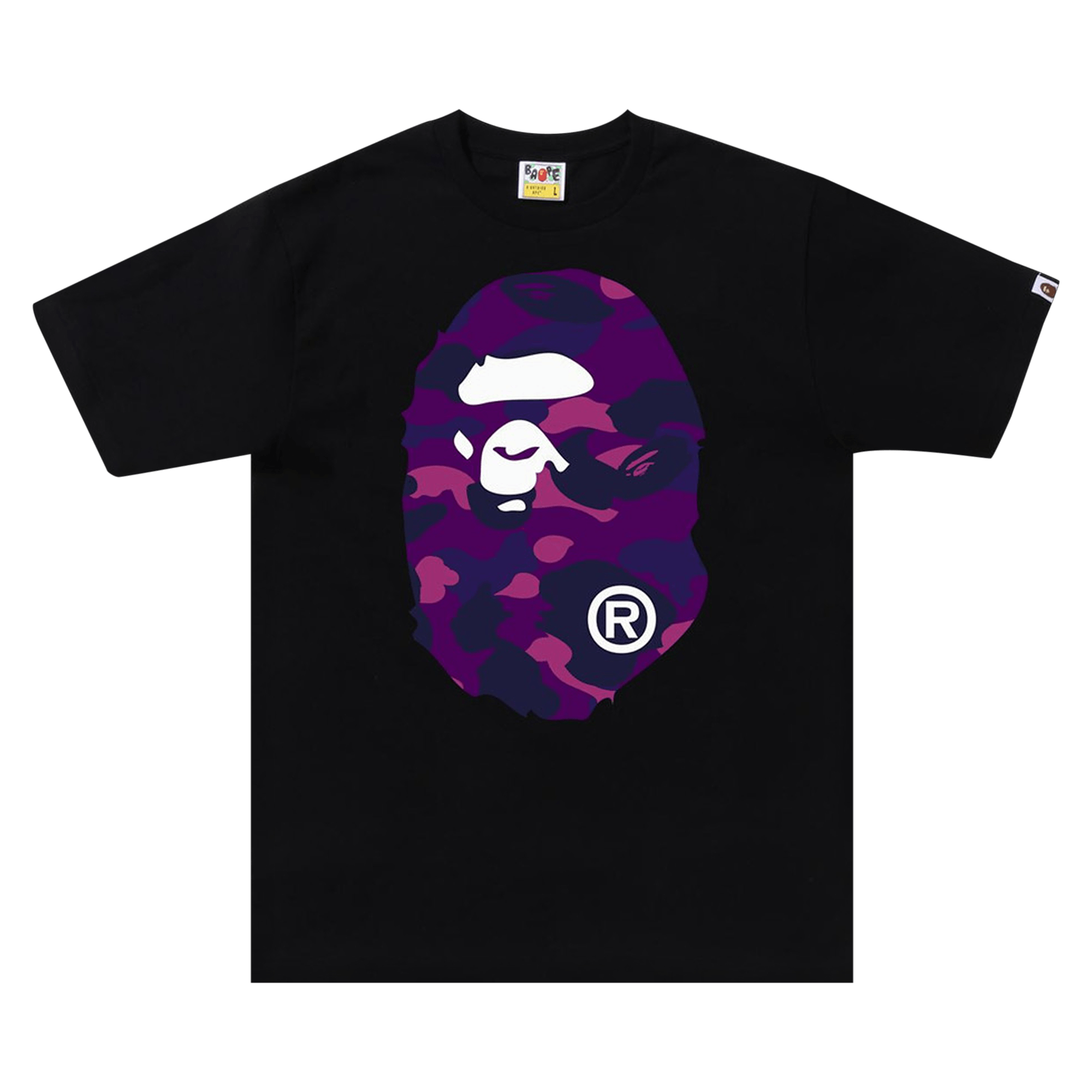 BAPE Color Camo Big Ape Head Tee 'Black/Purple'