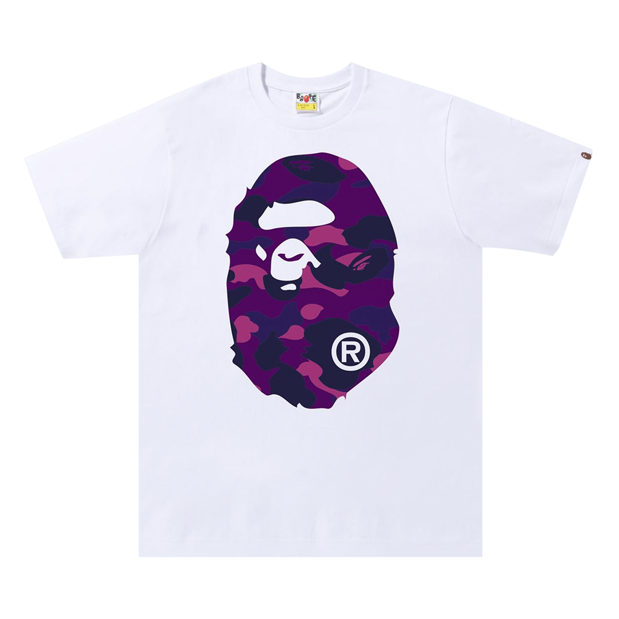 BAPE Color Camo Big Ape Head Tee 'White/Purple'
