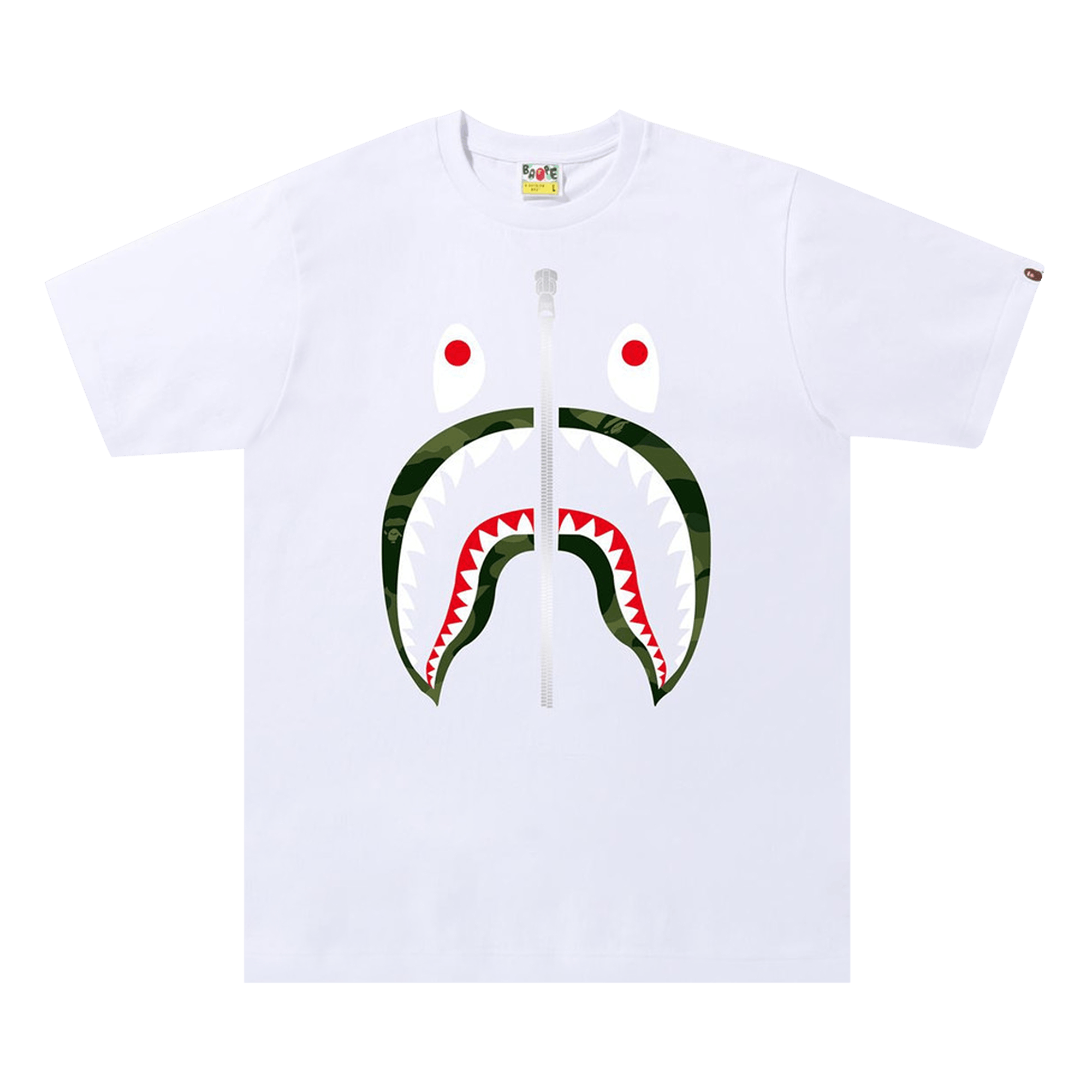 BAPE Color Camo Shark Tee 'White/Green'