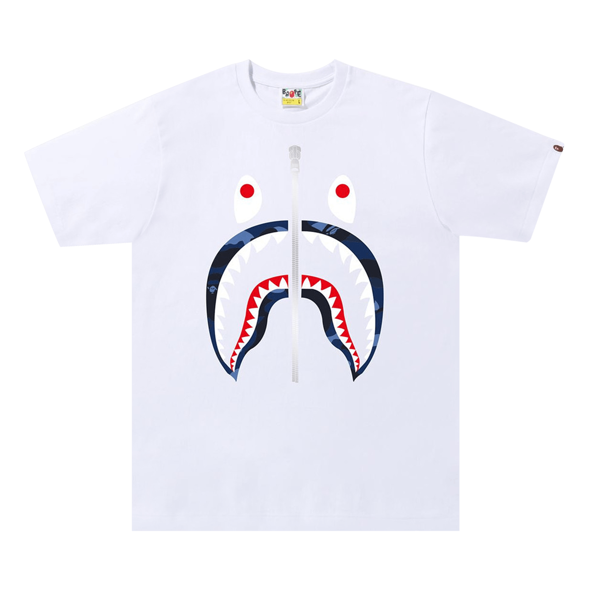BAPE Color Camo Shark Tee 'White/Navy'