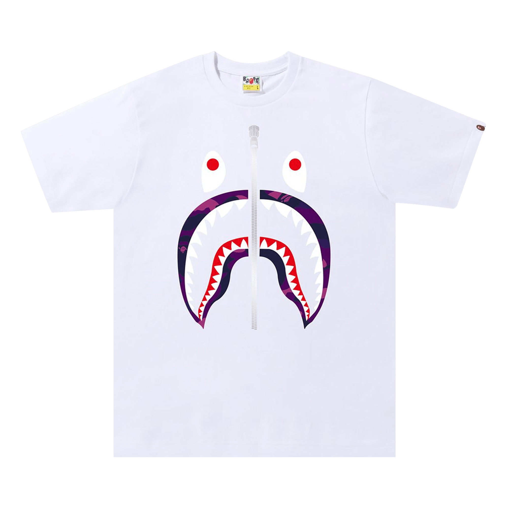 BAPE Color Camo Shark Tee 'White/Purple'