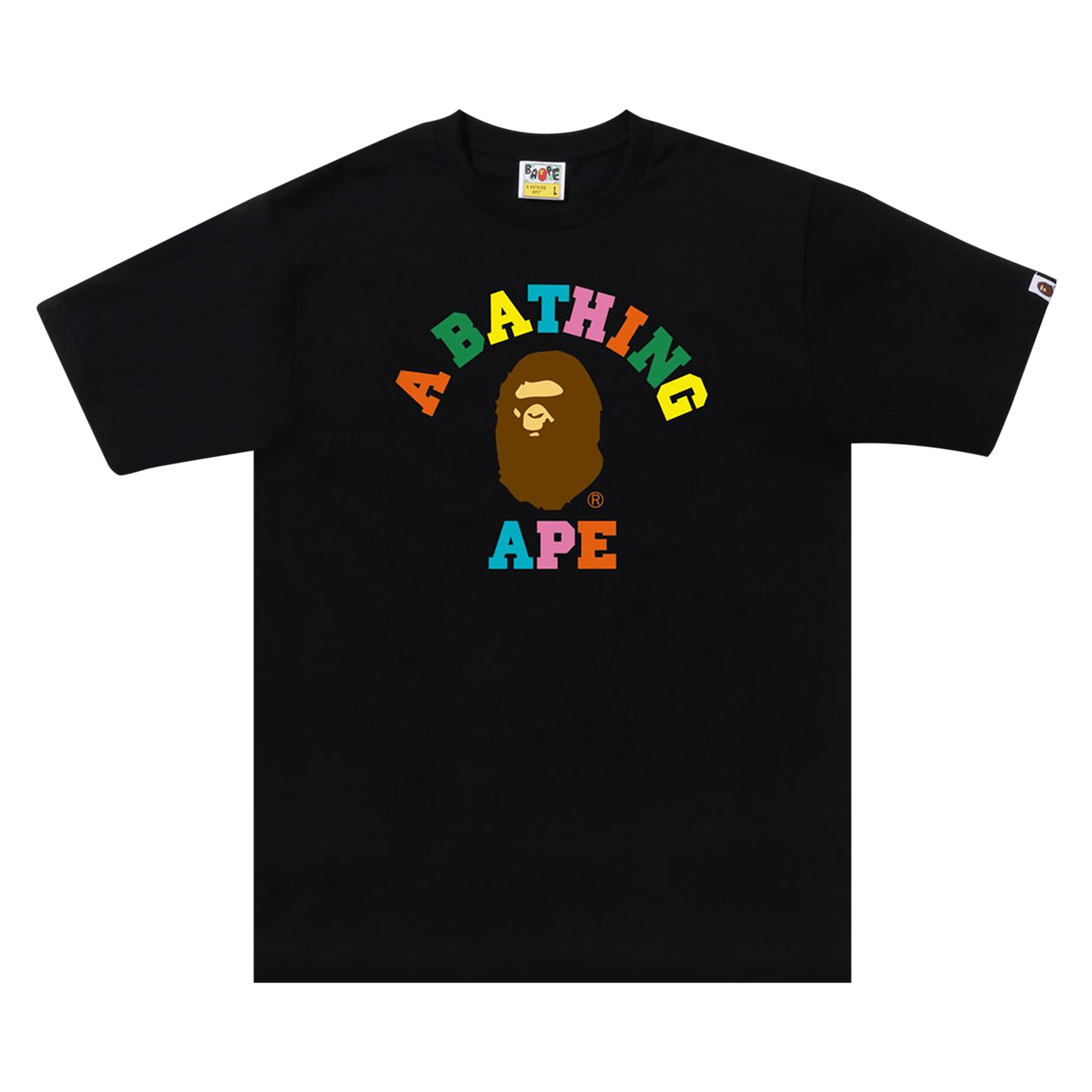 BAPE Colors College Tee 'Black/Multicolor'