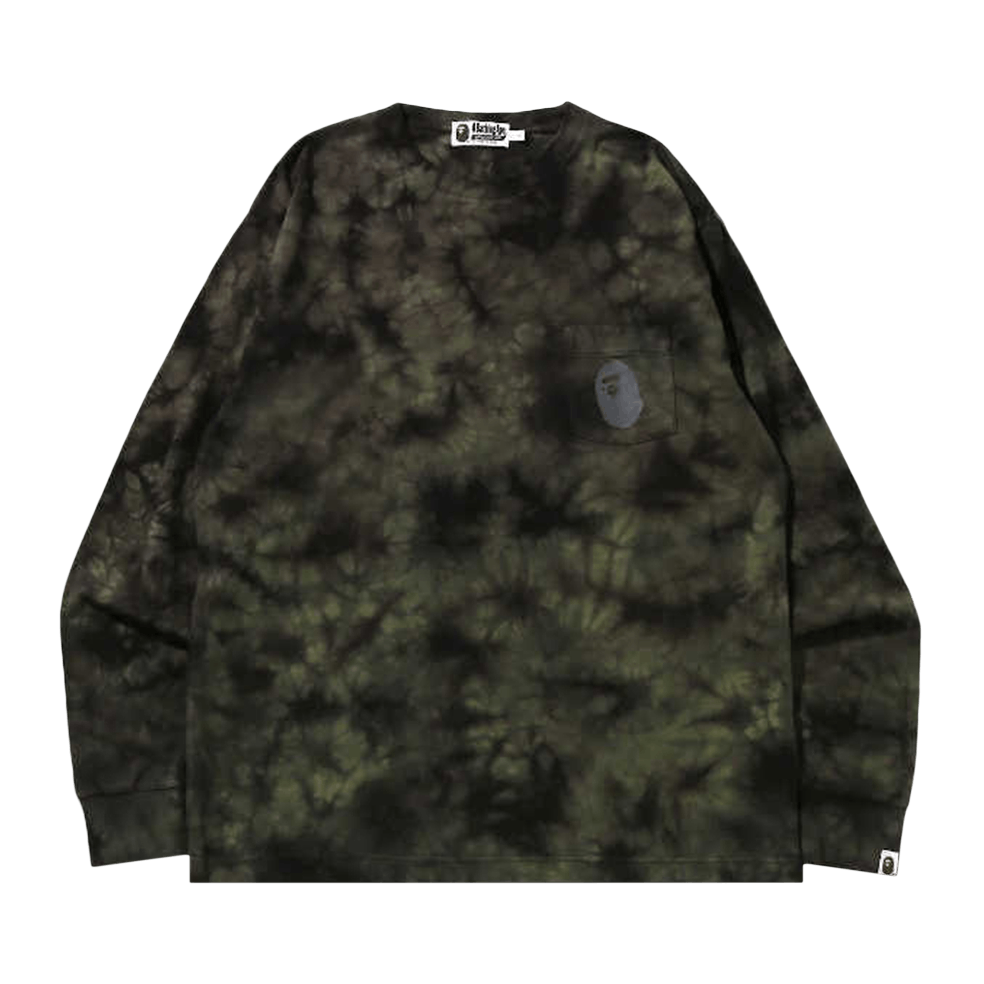 BAPE Tie Dye One Point Pocket Relaxed Fit Long-Sleeve Tee 'Black'