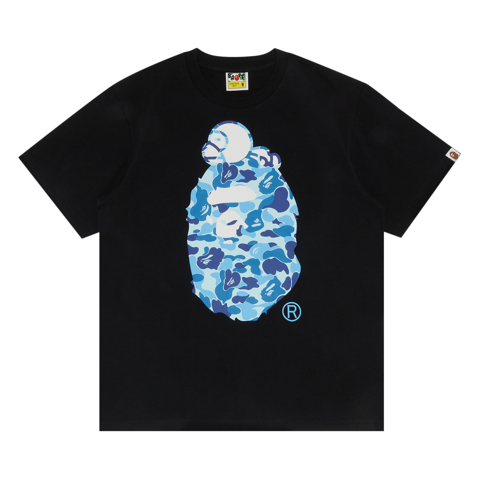 BAPE ABC Camo Milo On Big Ape Tee 'Black/Blue'
