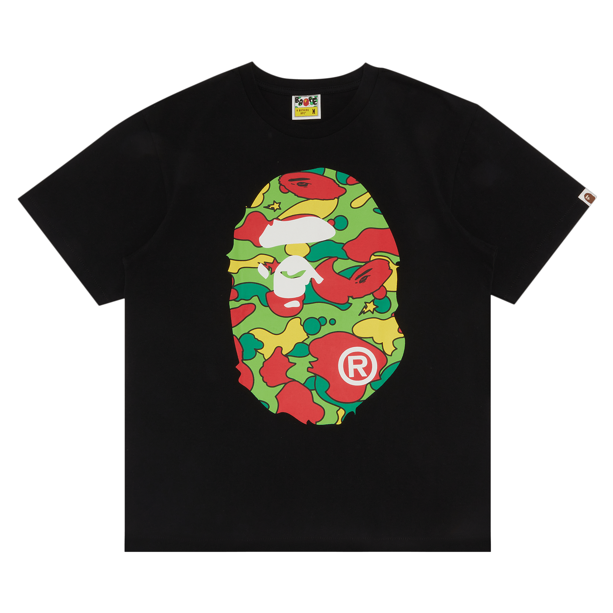 BAPE Sta Camo Big Ape Head Tee 'Black/Multicolor'