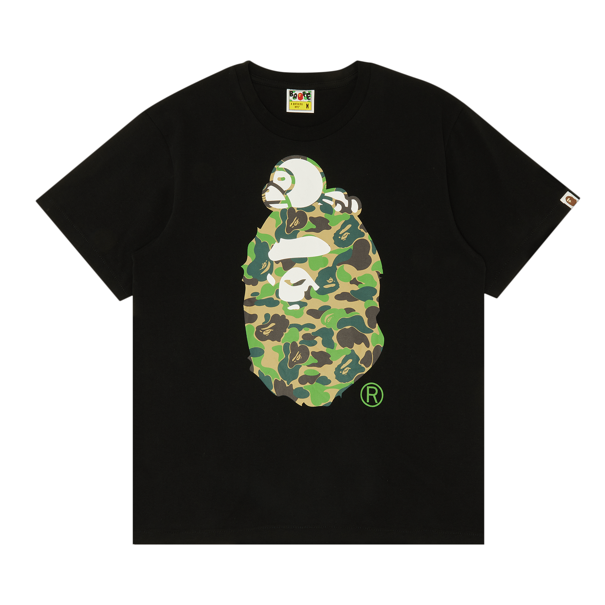 BAPE ABC Camo Milo On Big Ape Tee 'Black/Green'