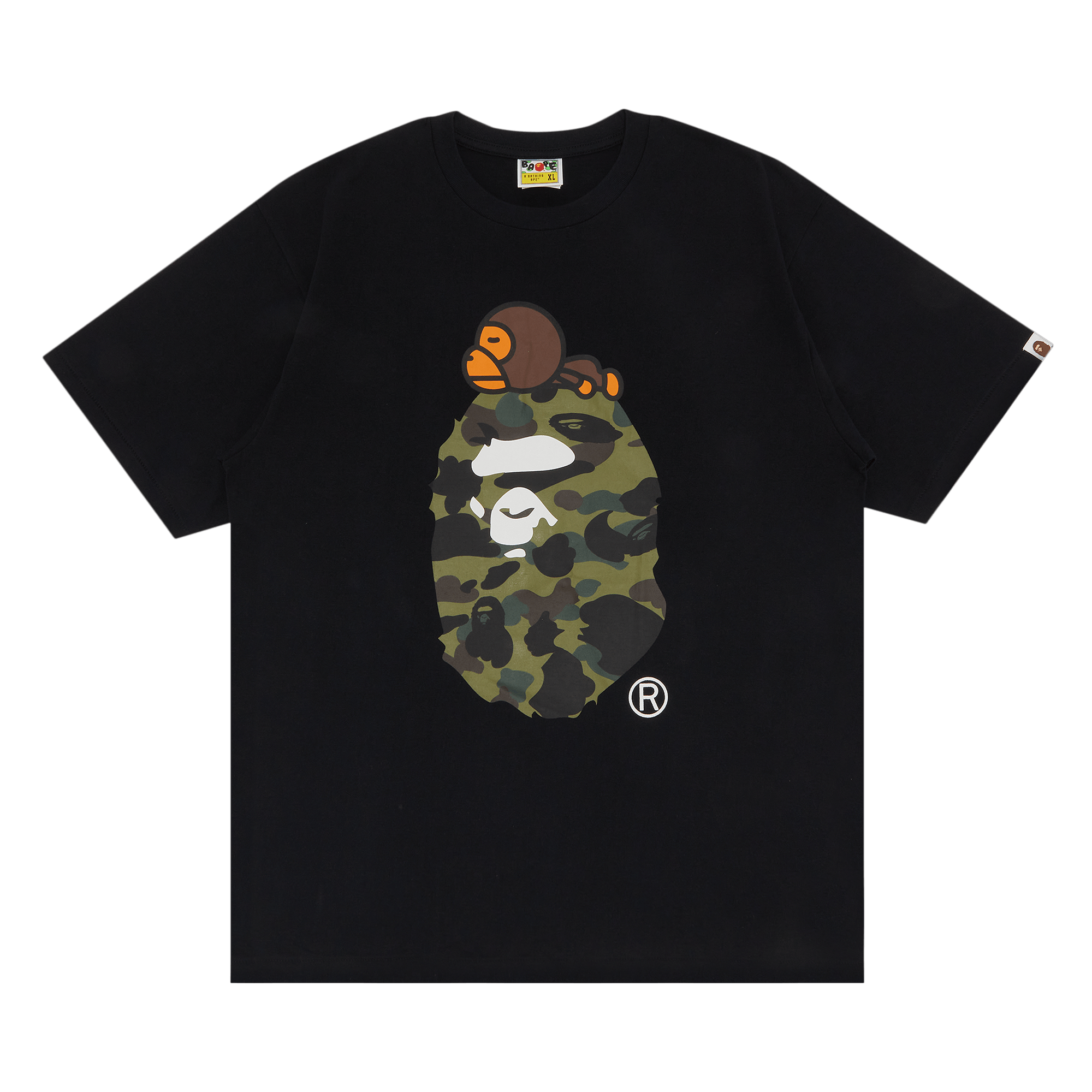 BAPE 1st Camo Milo on Big Ape Head Tee 'Black/Green'