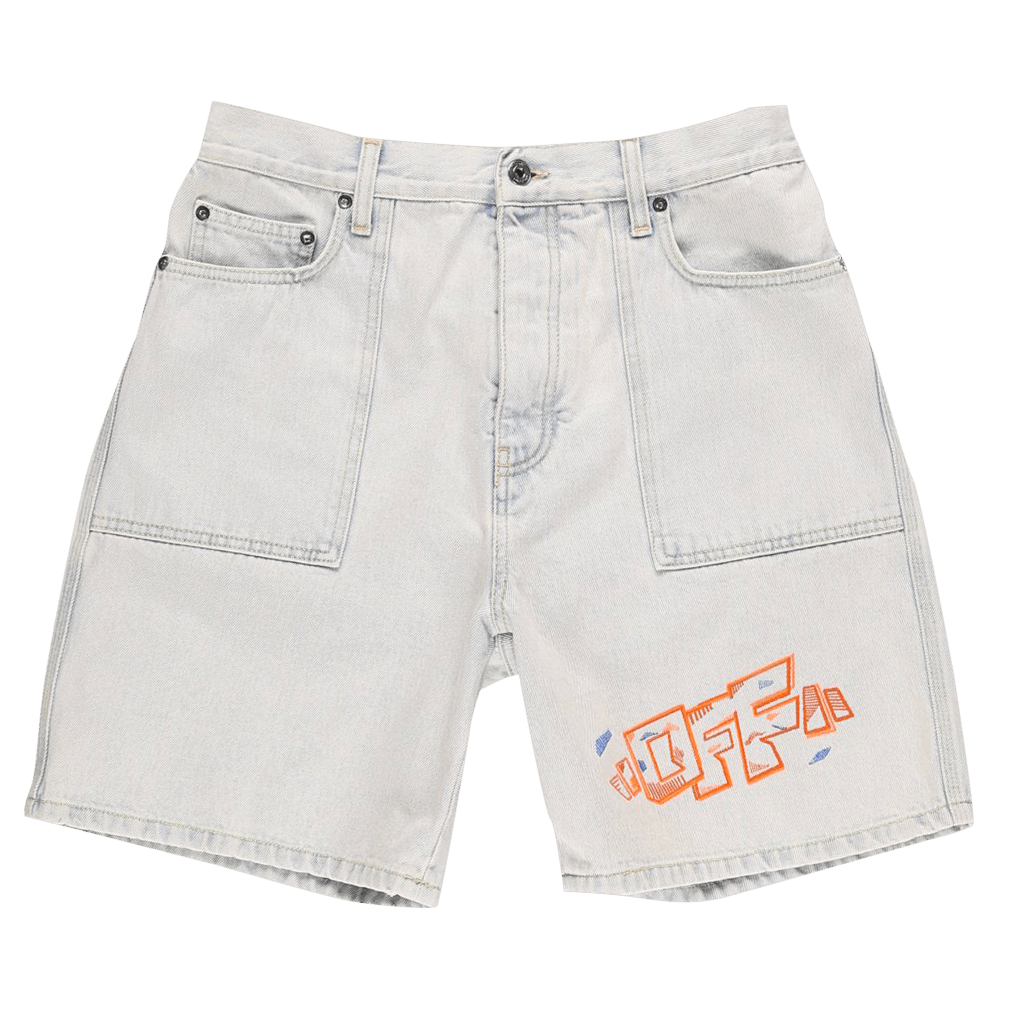 Off-White Utility Denim Shorts 'Extreme Bleach'