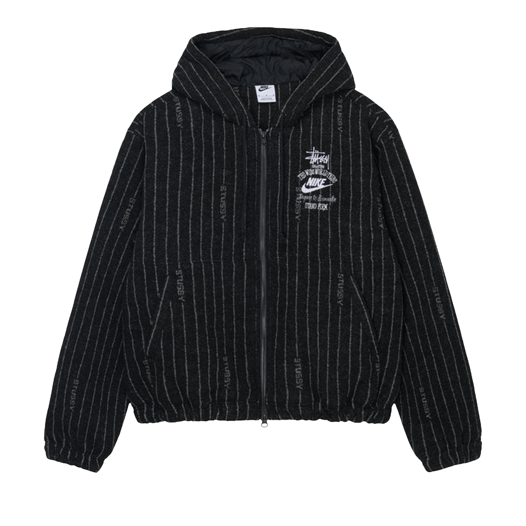 Stussy x Nike Stripe Wool Jacket 'Black'
