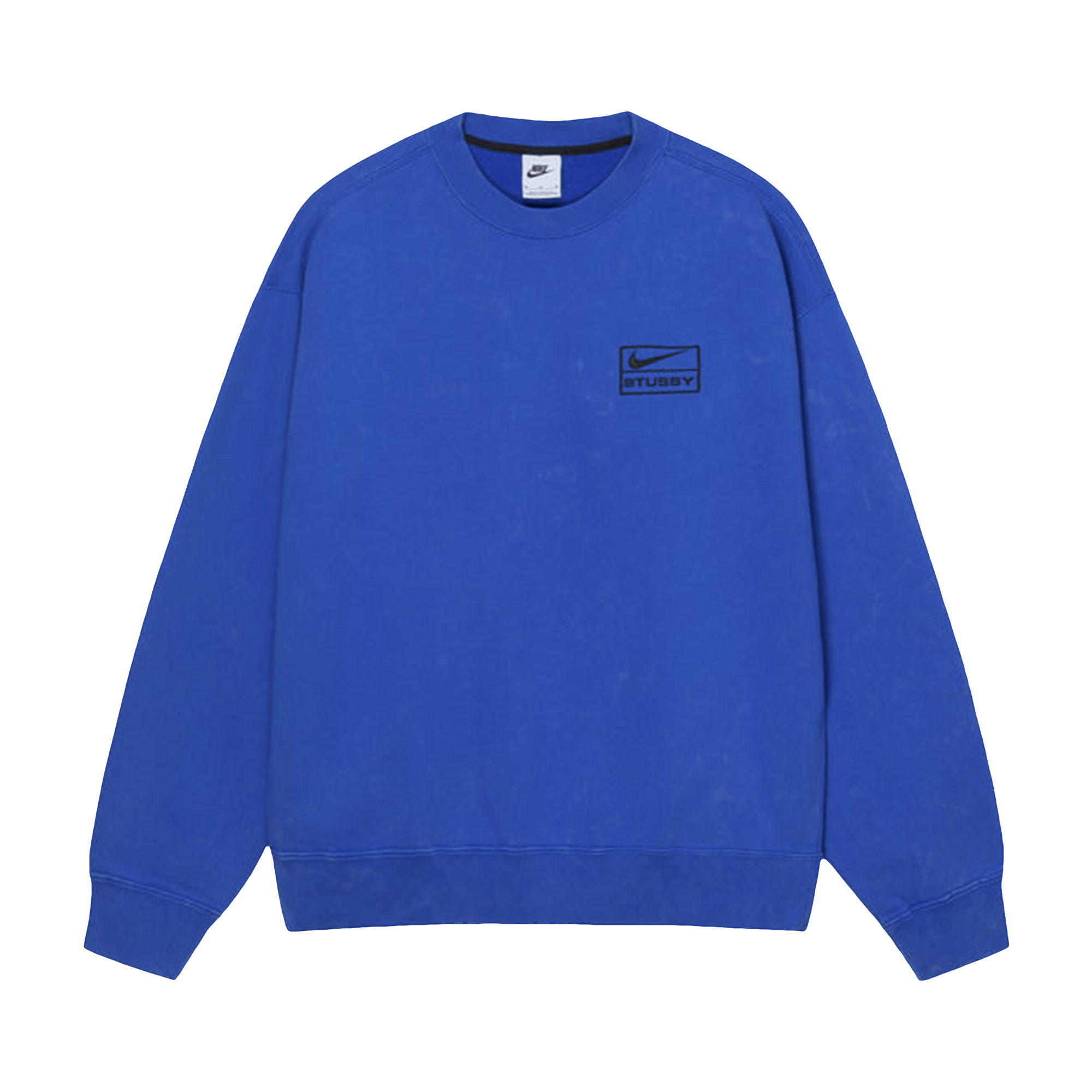 Stussy x Nike Acid Wash Fleece Crew 'Blue'