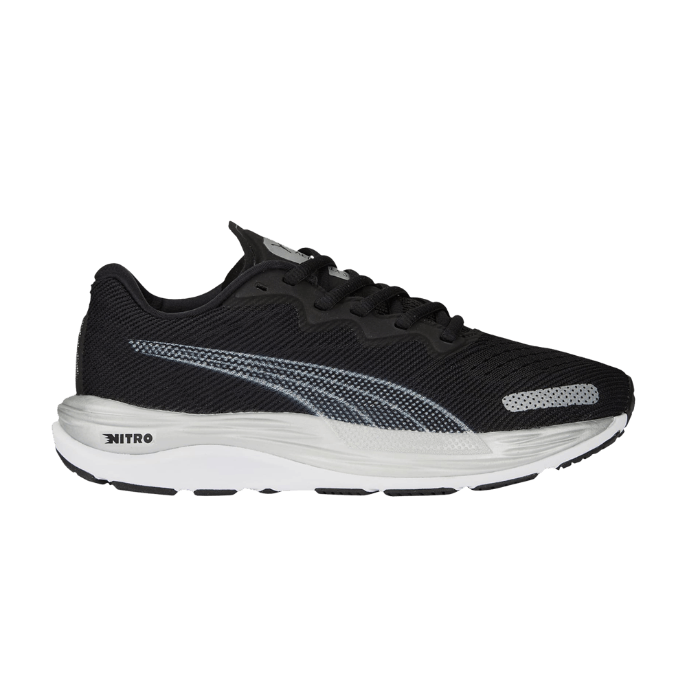 Pre-owned Puma Velocity Nitro 2 Big Kid 'black Silver'