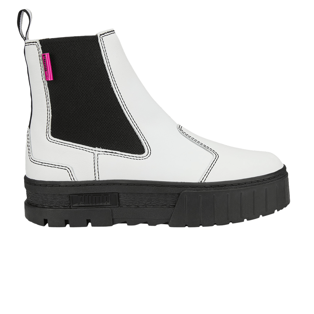 Pre-owned Puma Wmns Mayze Pop Chelsea Boot 'white Black'