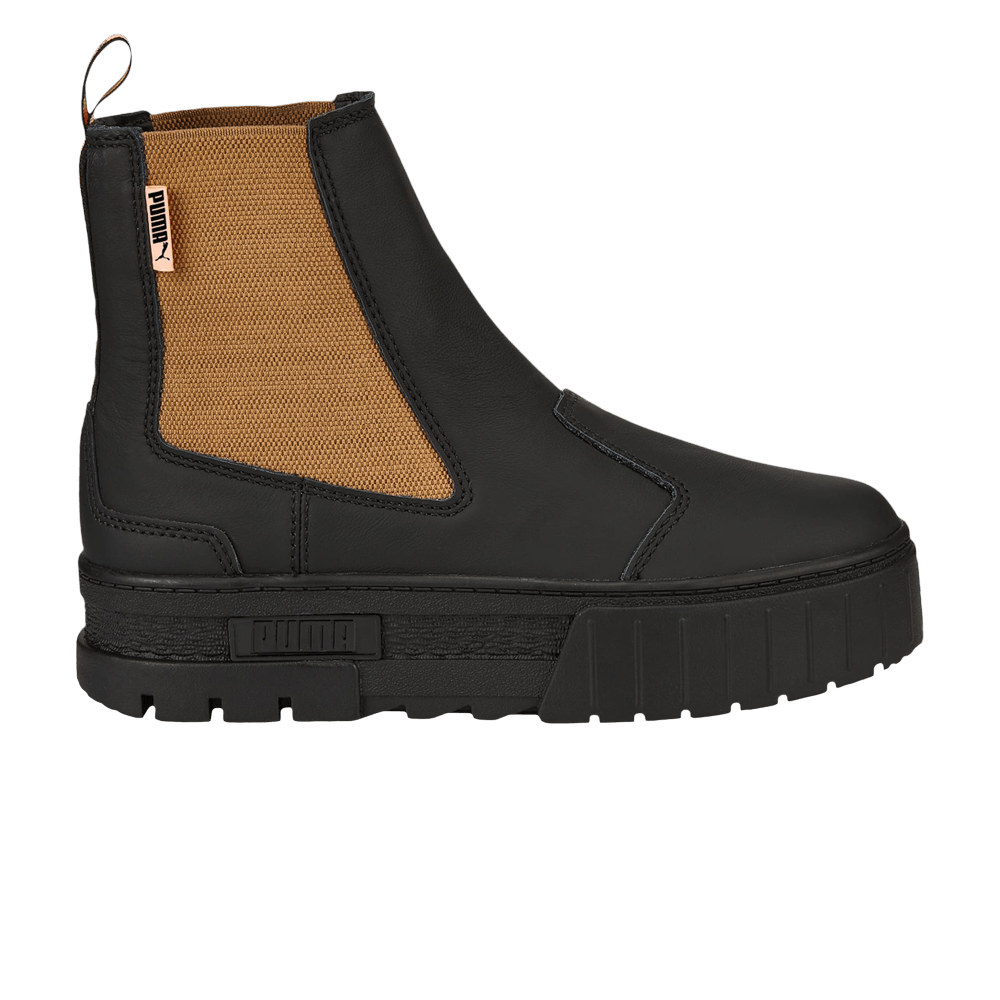 Pre-owned Puma Wmns Mayze Pop Chelsea Boot 'black Tiger's Eye'