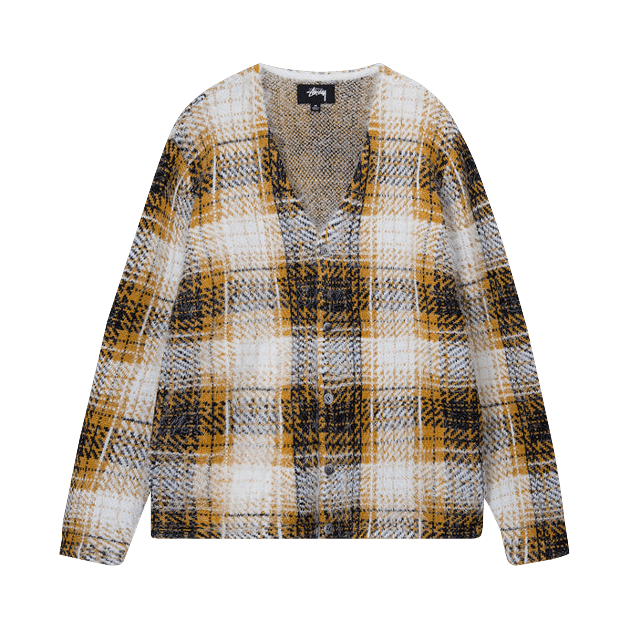 Stussy Hairy Plaid Cardigan 'Gold'