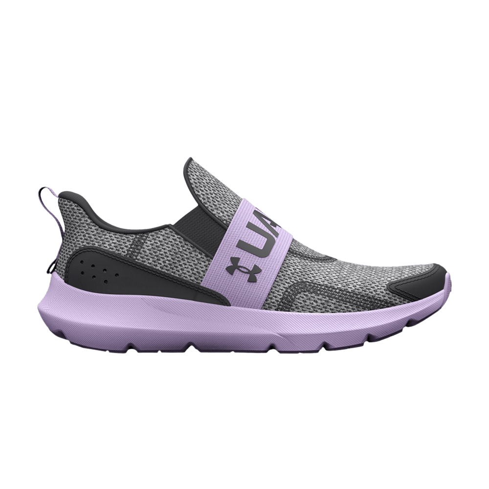 Pre-owned Under Armour Surge 3 Slip Ps 'jet Grey Nebula Purple'