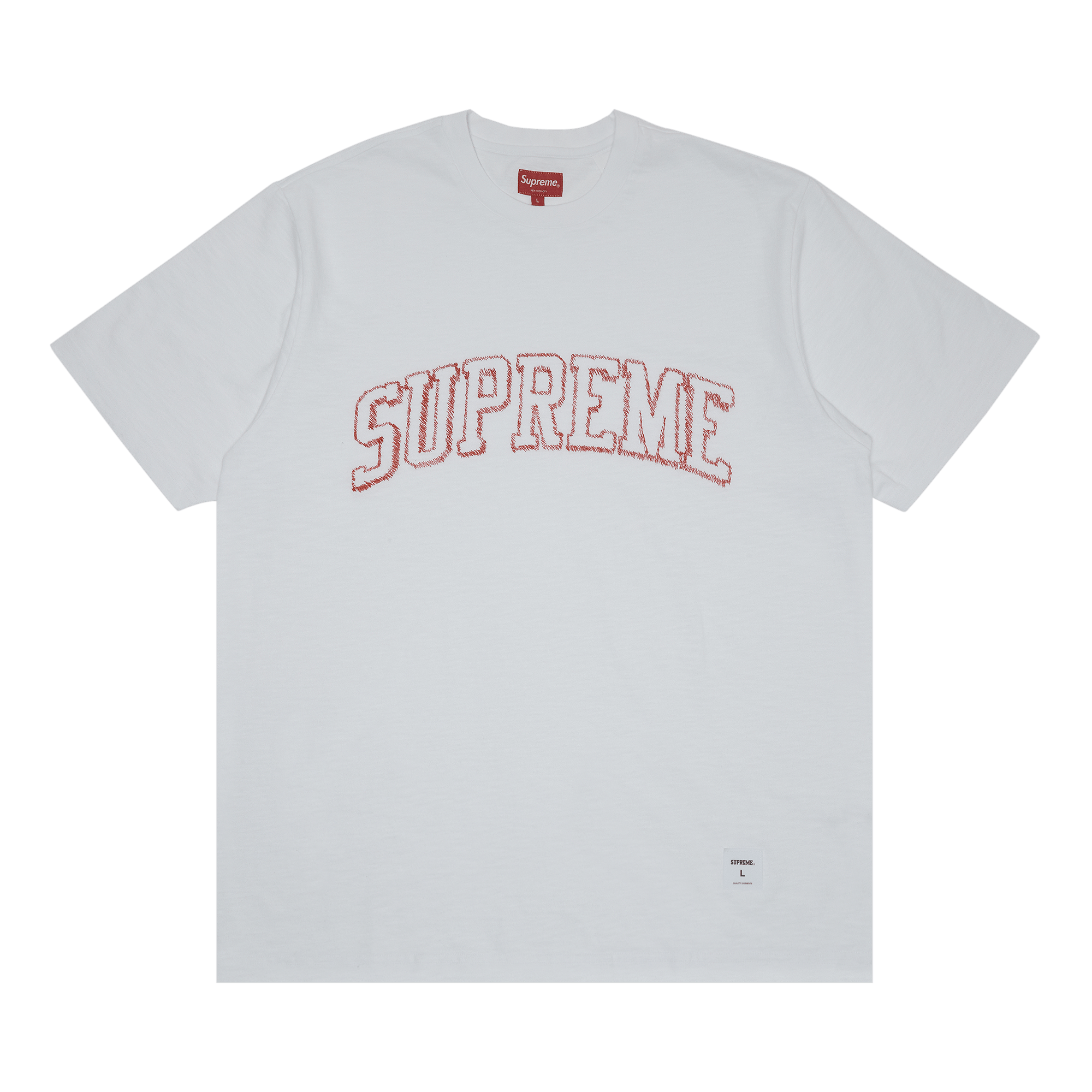 Supreme Sketch Embroidered Short-Sleeve Top 'White'