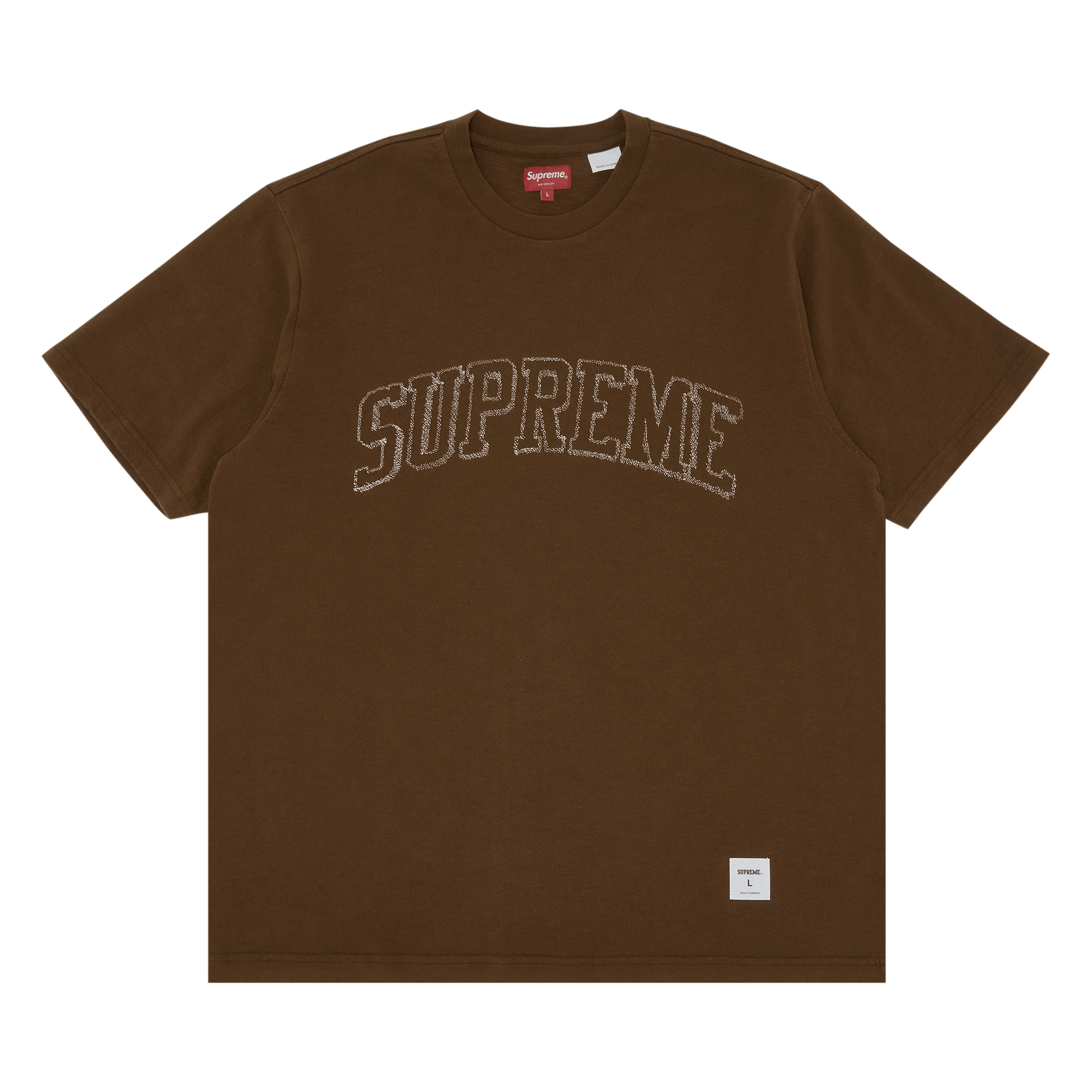 Supreme Sketch Embroidered Short-Sleeve Top 'Brown'