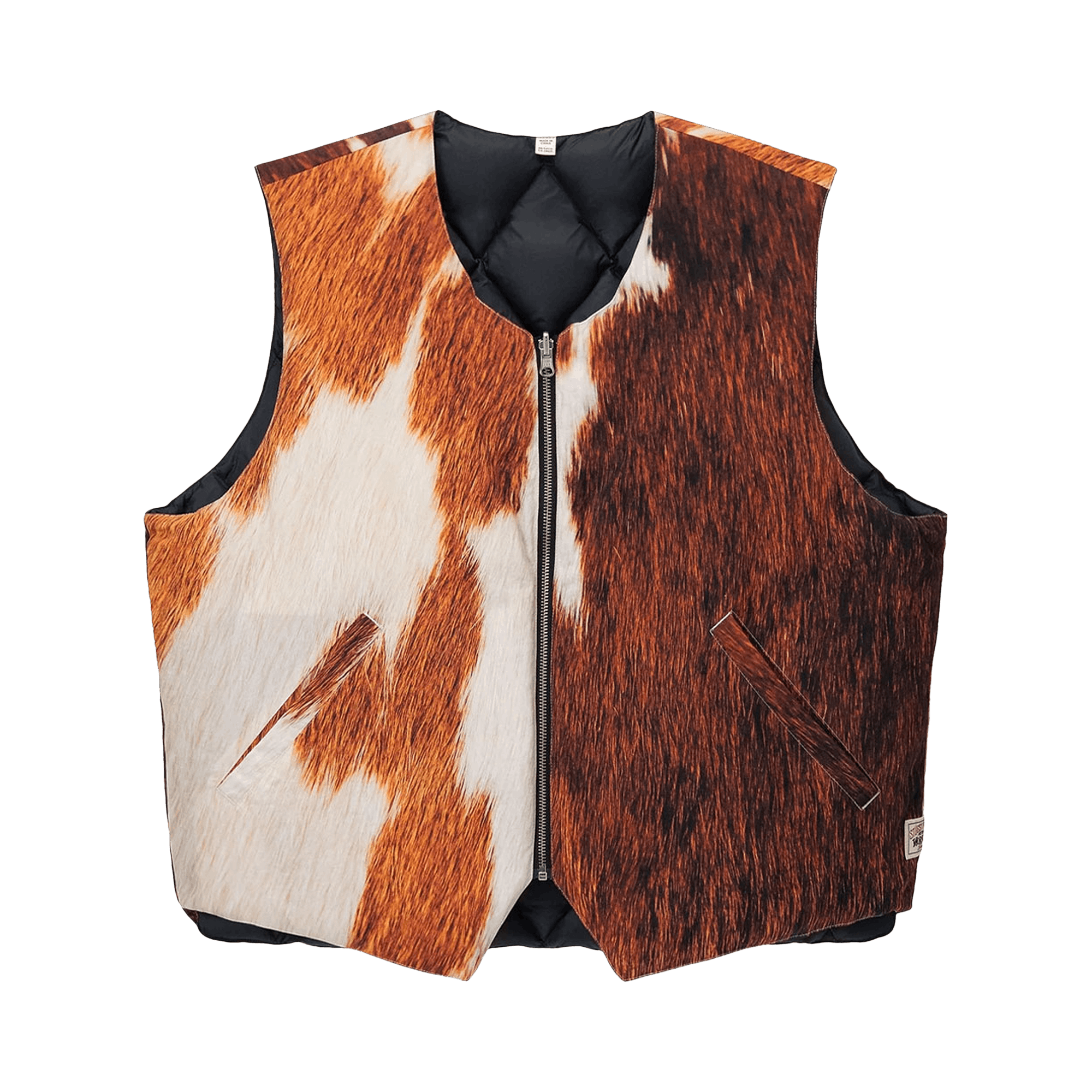 Stussy Reversible Quilted Vest 'Cowhide'