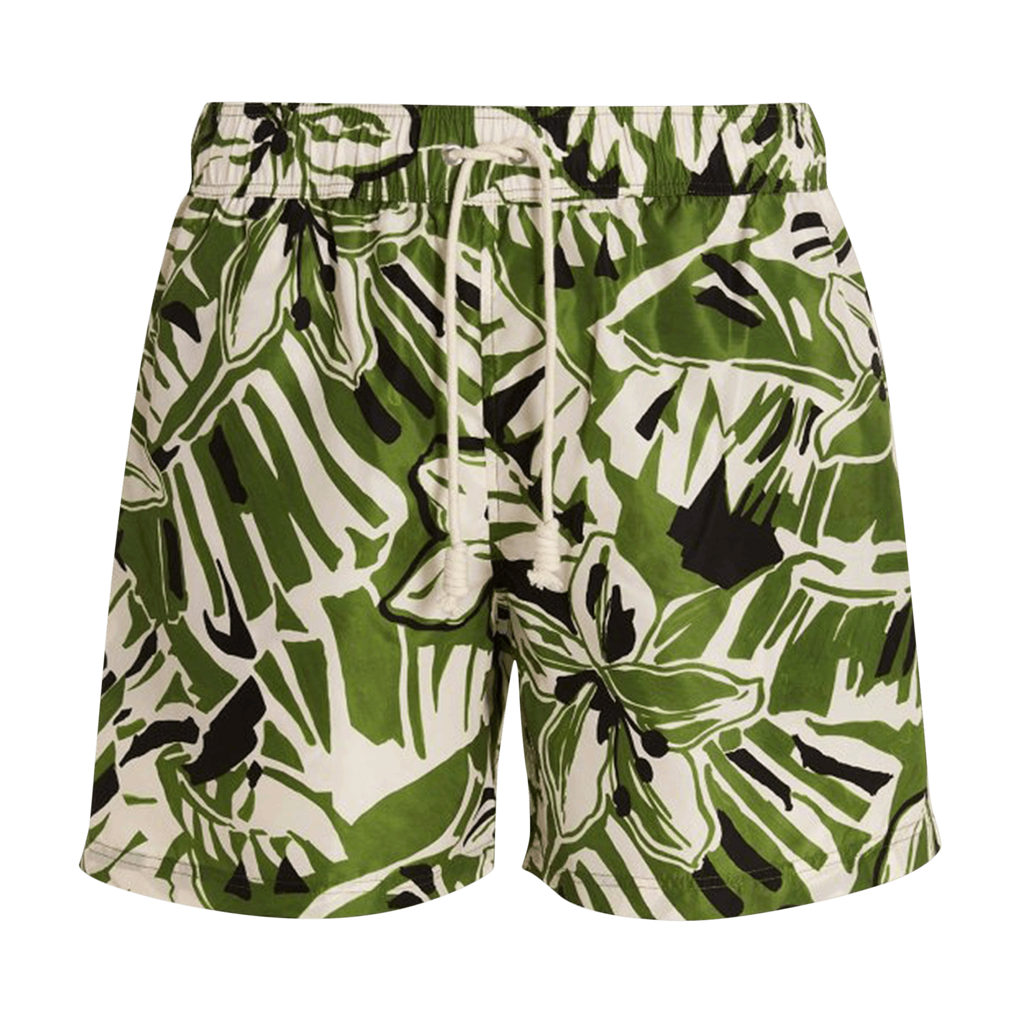 Palm Angels Floral Print Drawstring Swim Shorts 'Green/White'